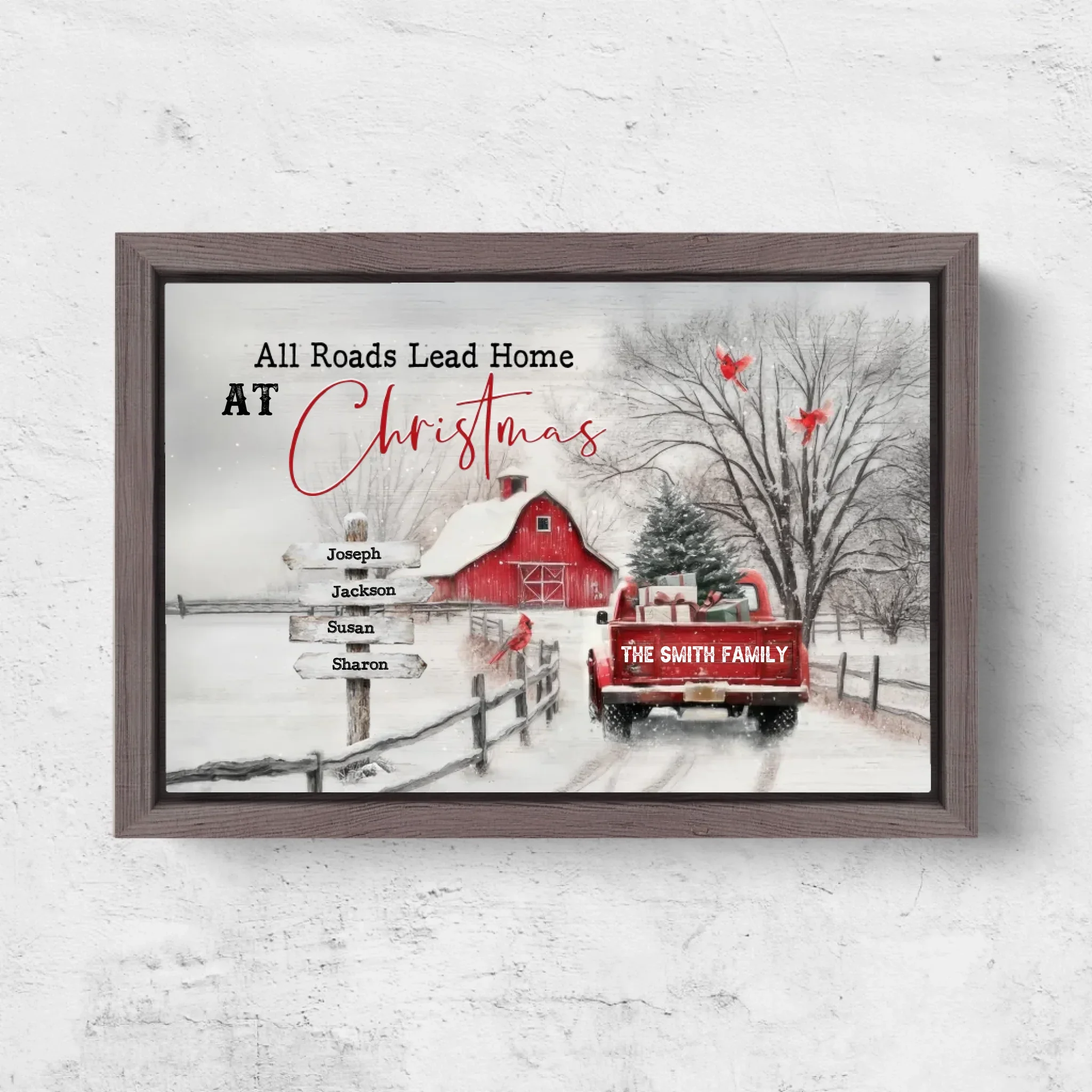 Personalized Canvas – All Roads Lead Home at Christmas - Image 6