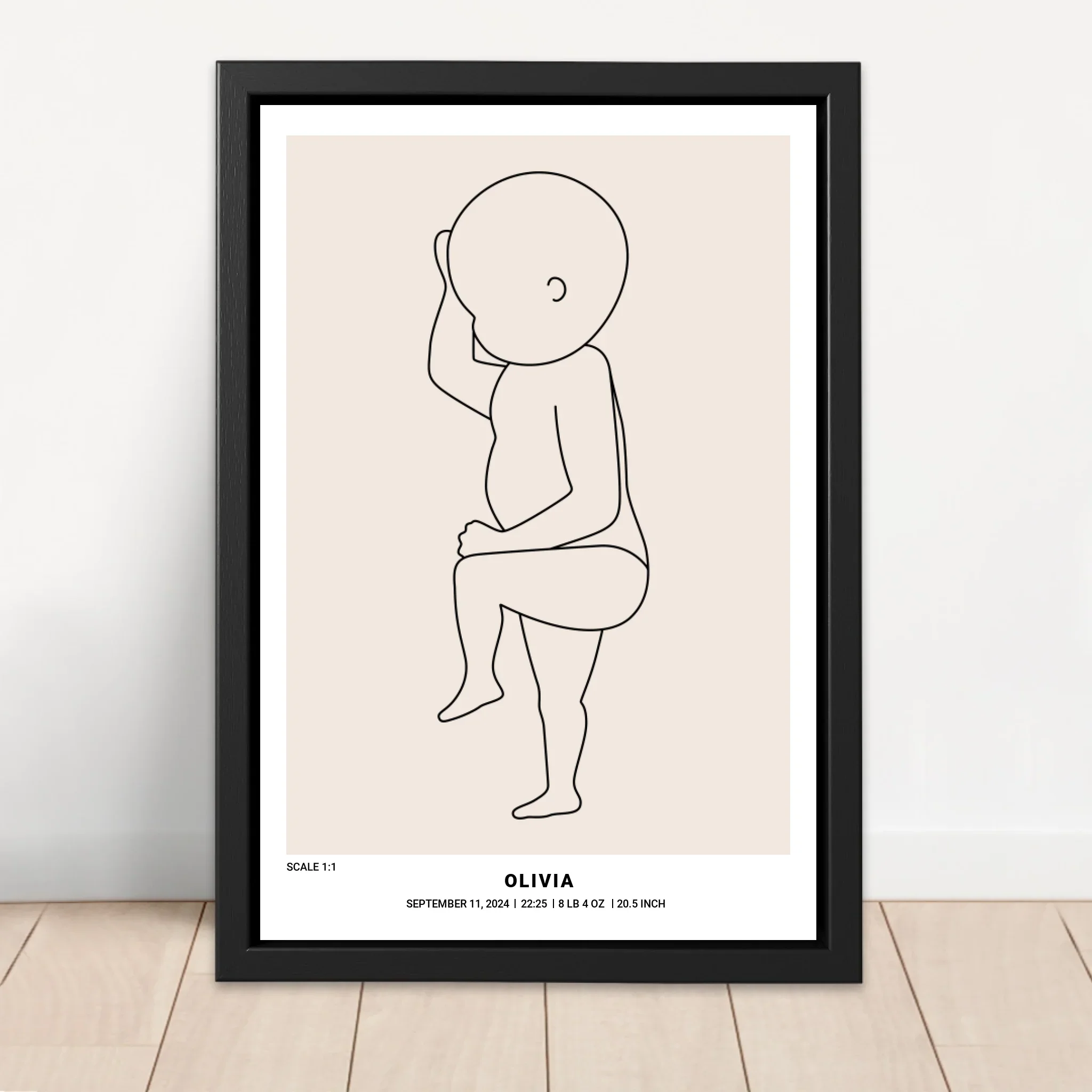 Personalized Canvas – Baby Birth Line Art - Image 4