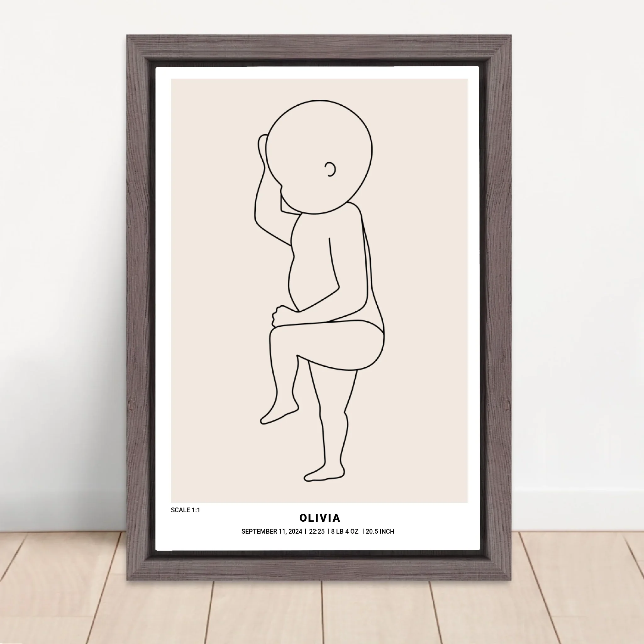 Personalized Canvas – Baby Birth Line Art - Image 5
