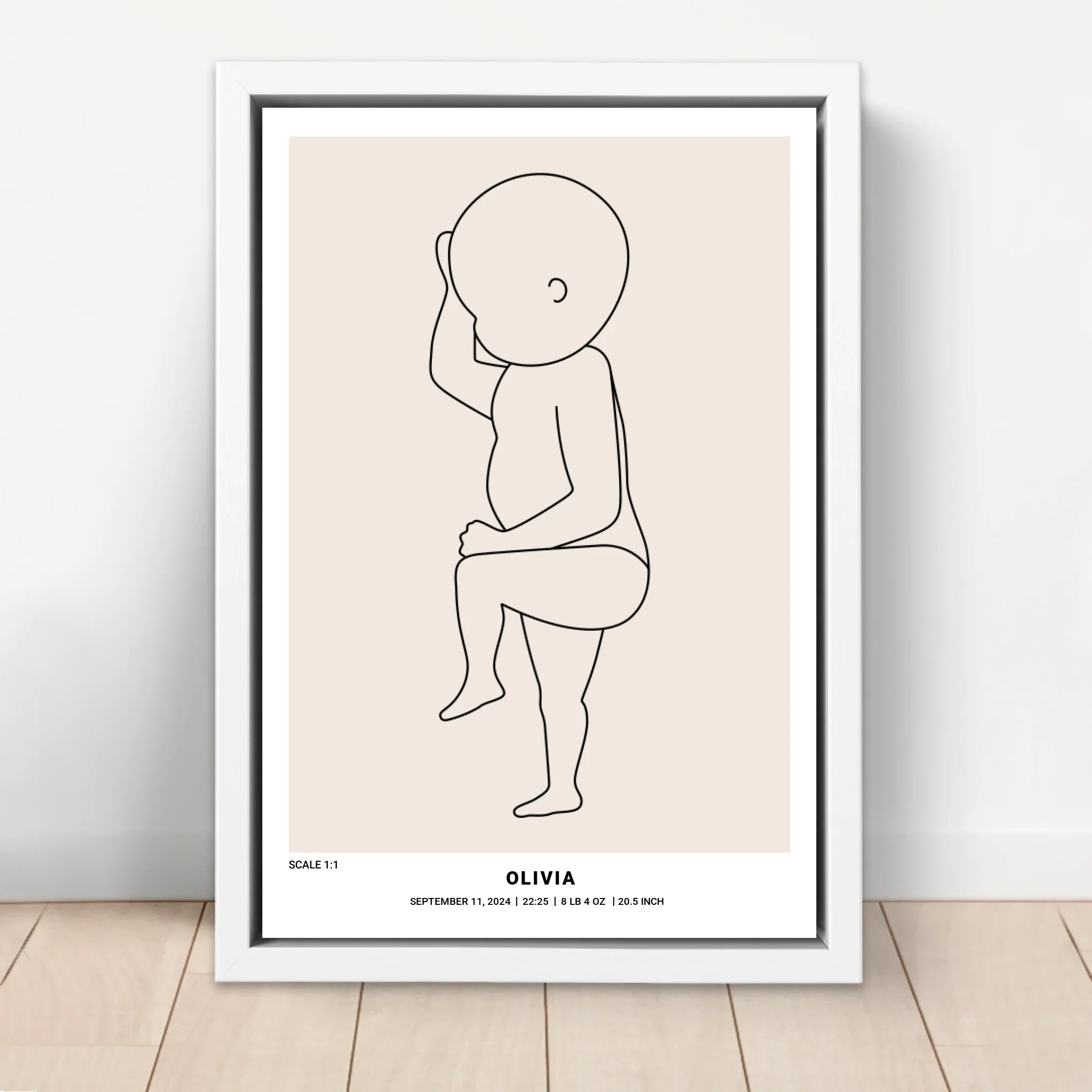 Personalized Canvas – Baby Birth Line Art - Image 6