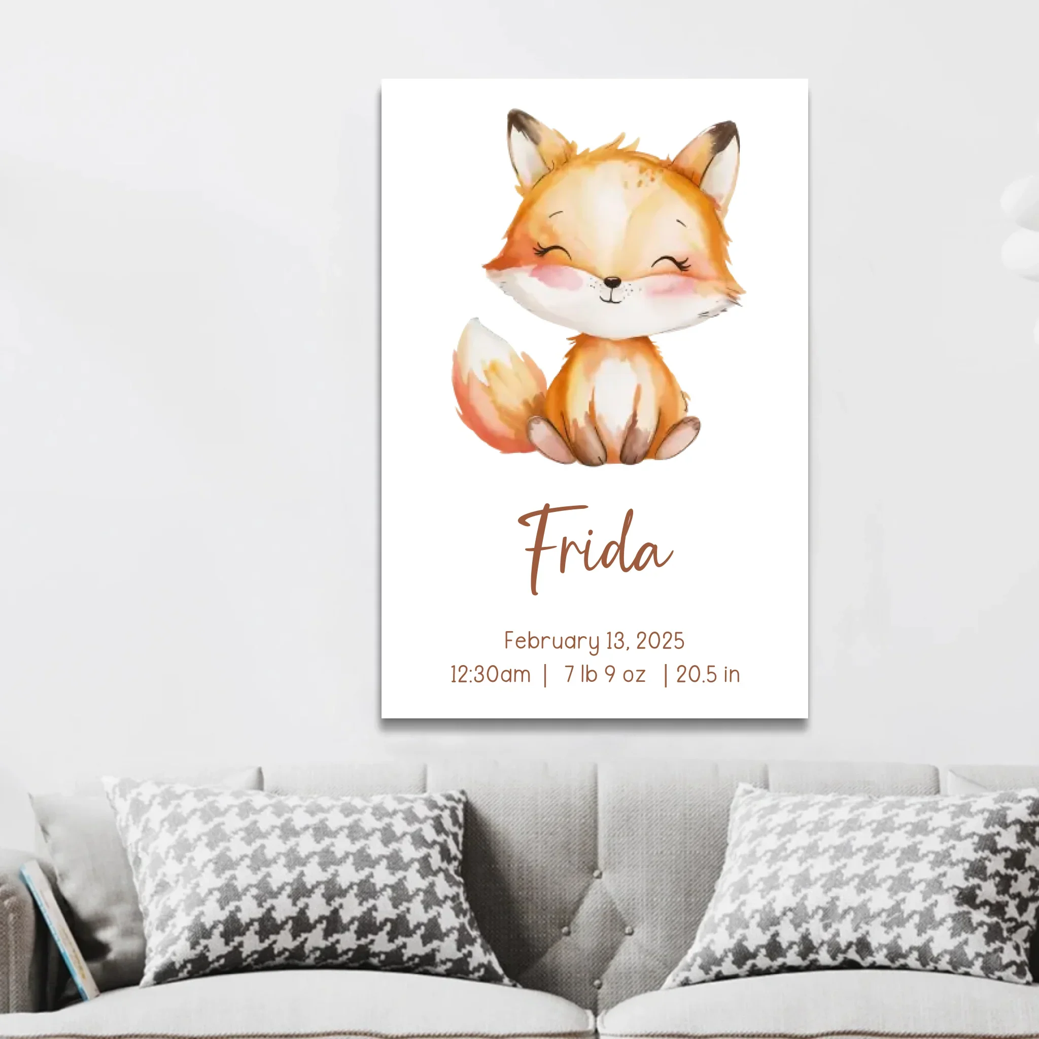 Personalized Canvas – Birth Gift With Animal Motif - Image 3