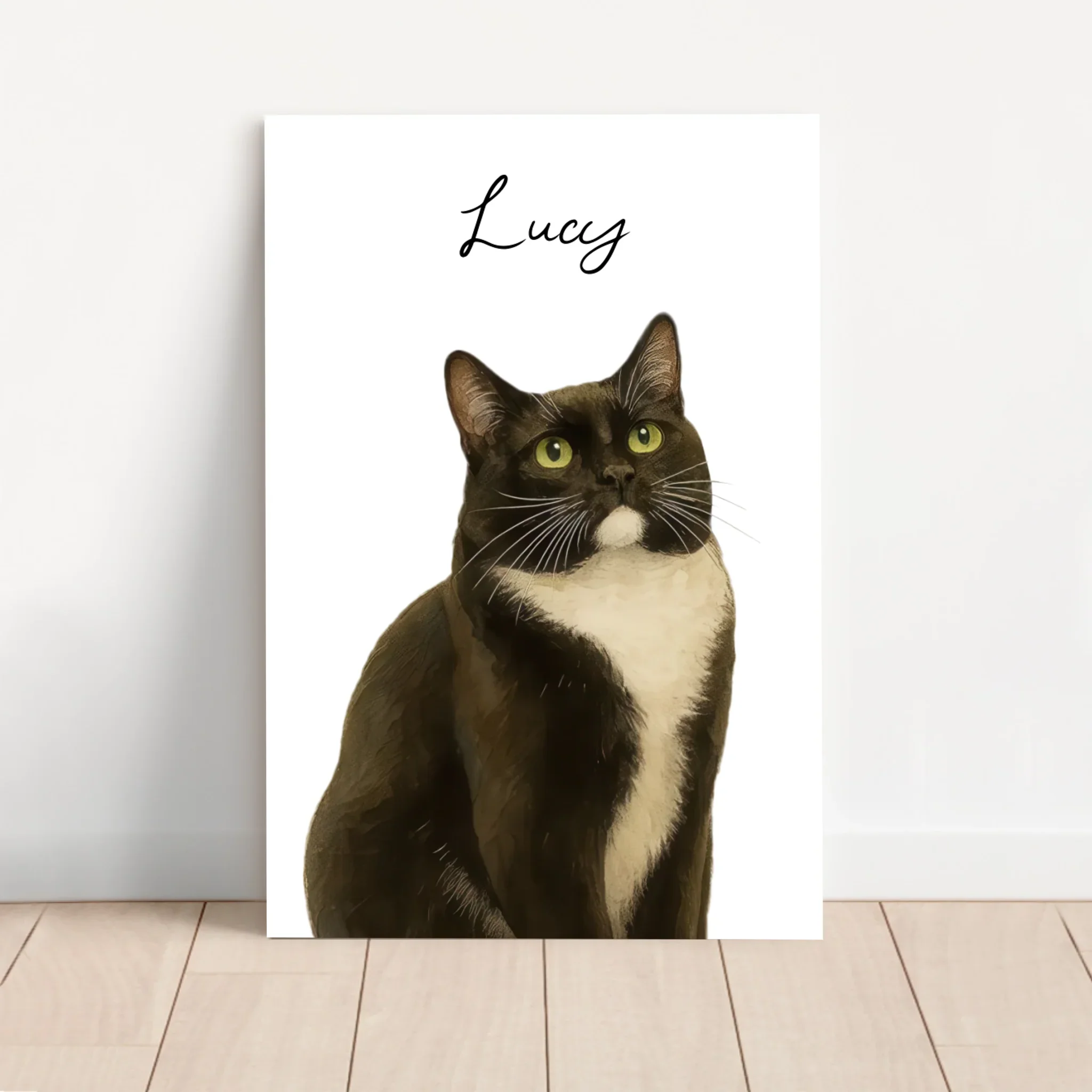 Personalized Canvas – Cat Photo Watercolor