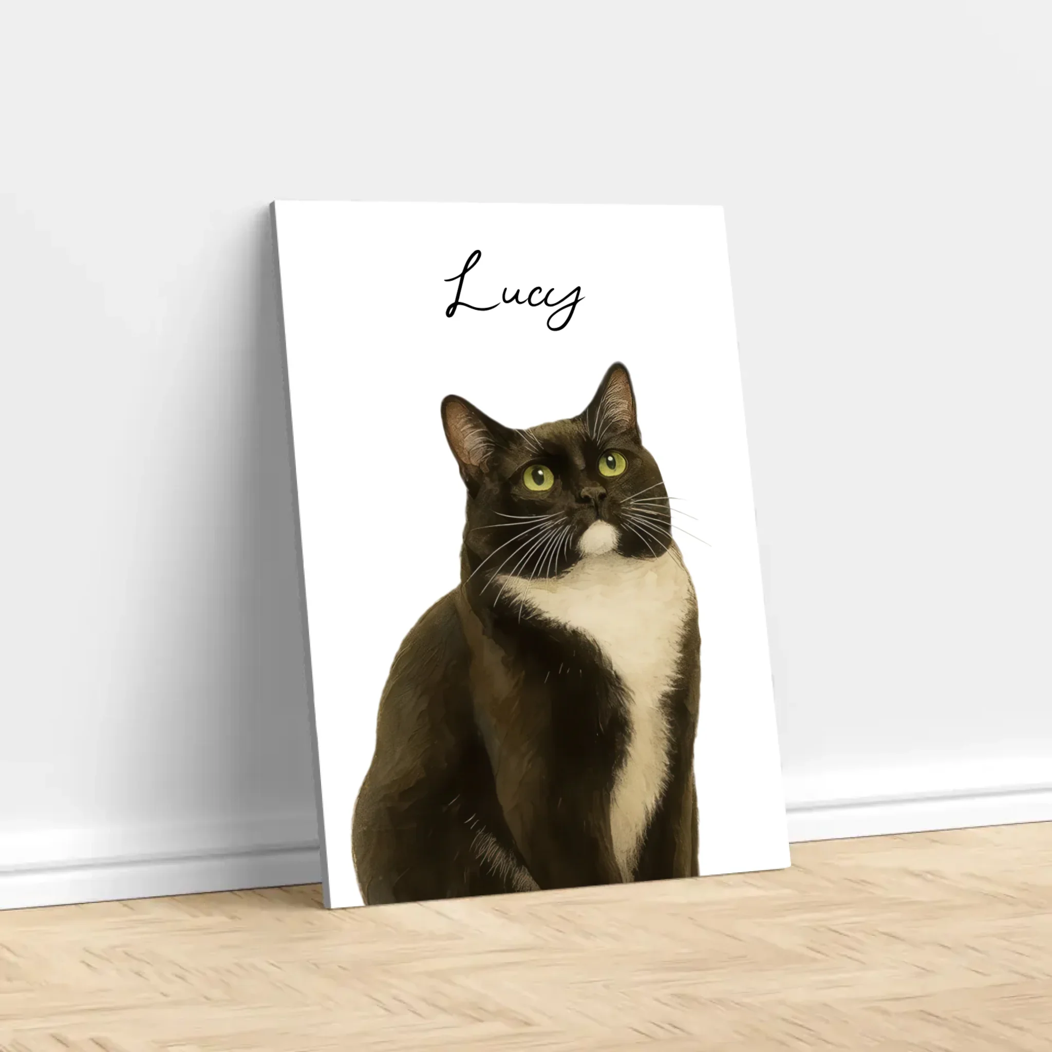 Personalized Canvas – Cat Photo Watercolor - Image 2