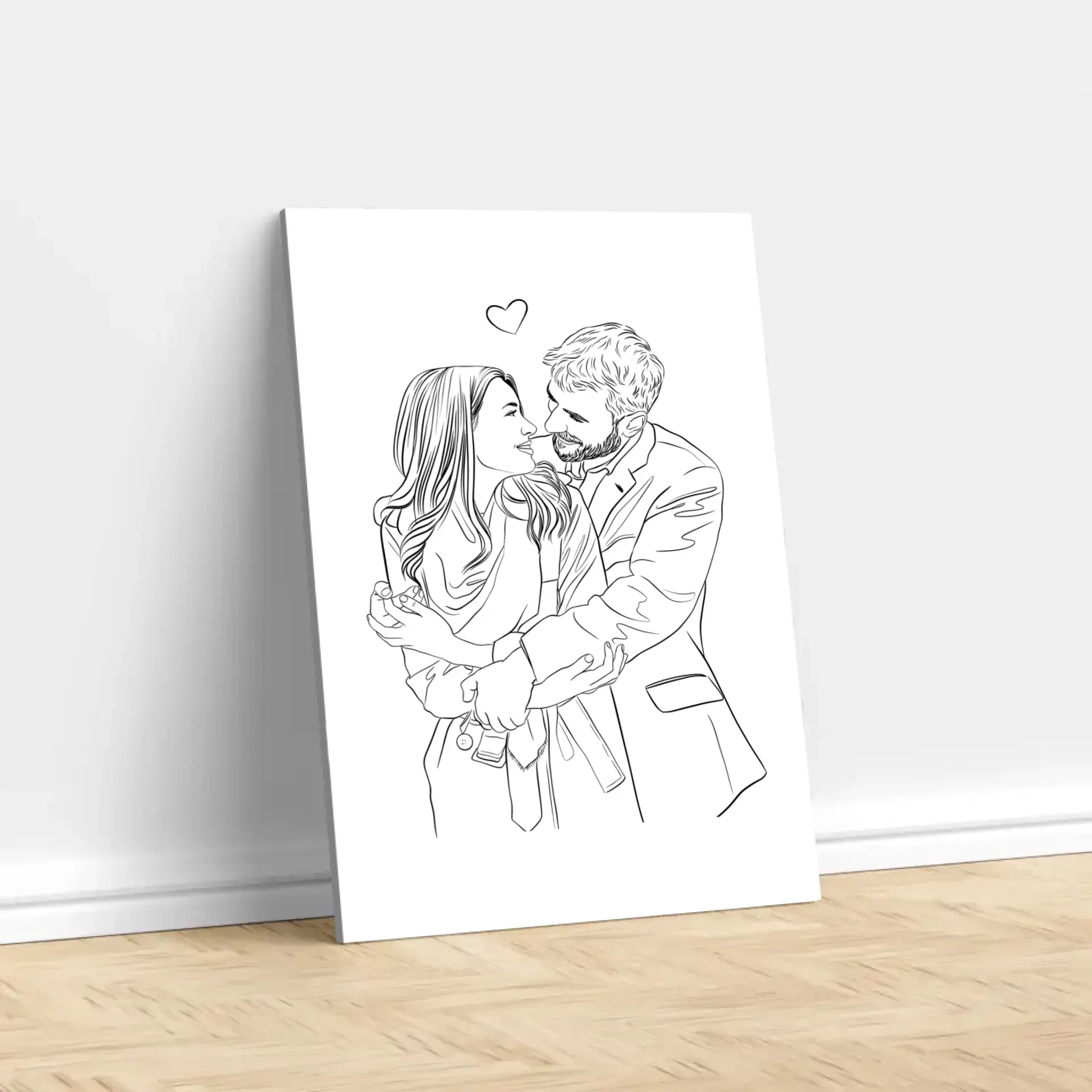 Personalized Canvas – Couple Line Art Drawing - Image 2