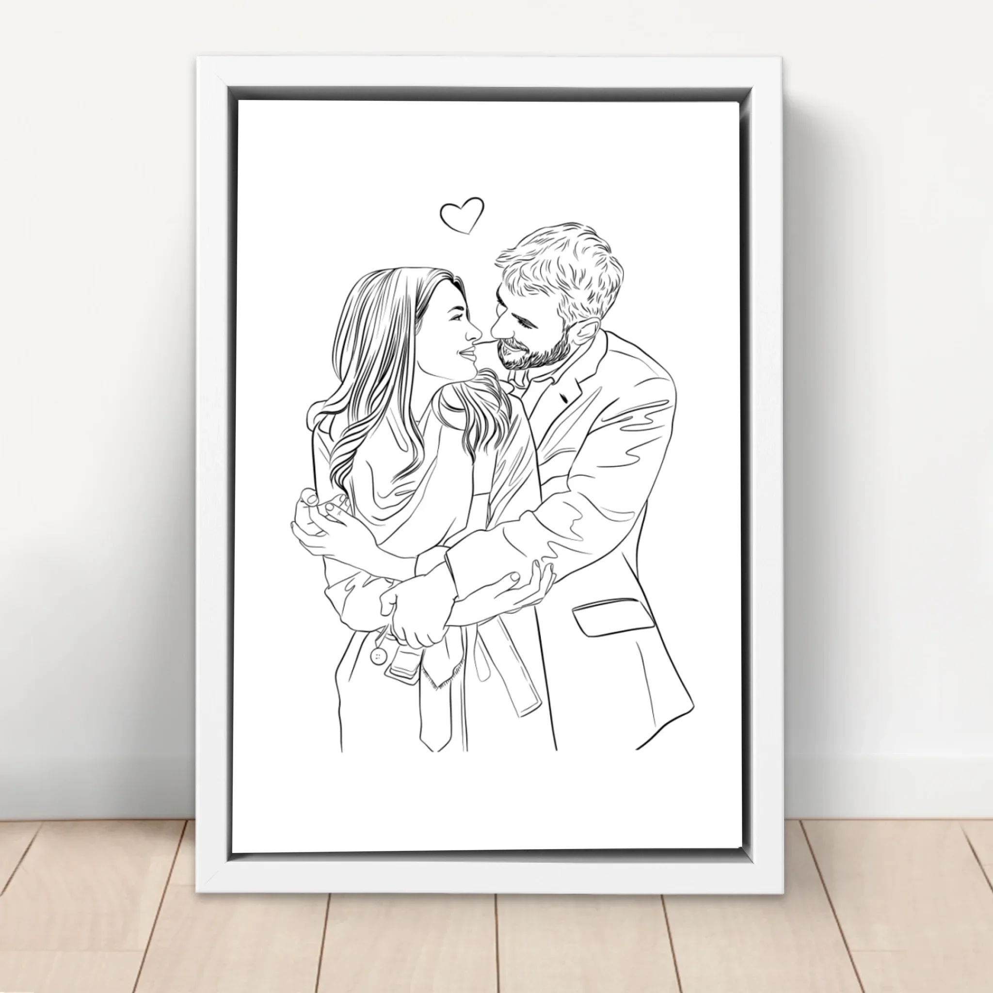 Personalized Canvas – Couple Line Art Drawing - Image 6