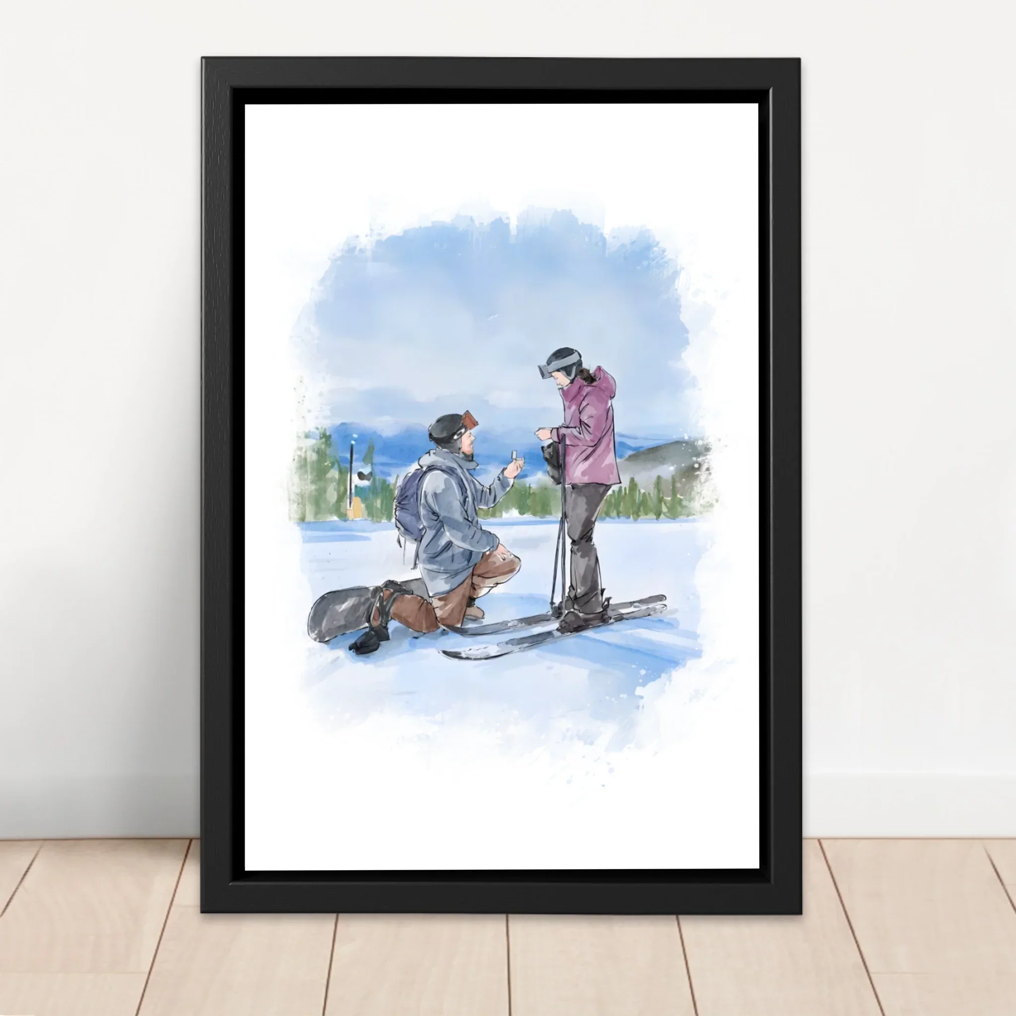 Personalized Canvas – Couple Watercolor Art From Photo - Image 4