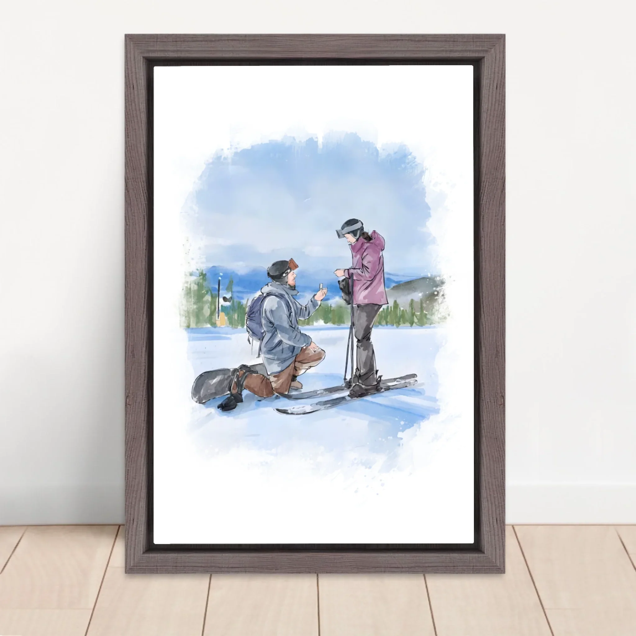 Personalized Canvas – Couple Watercolor Art From Photo - Image 5