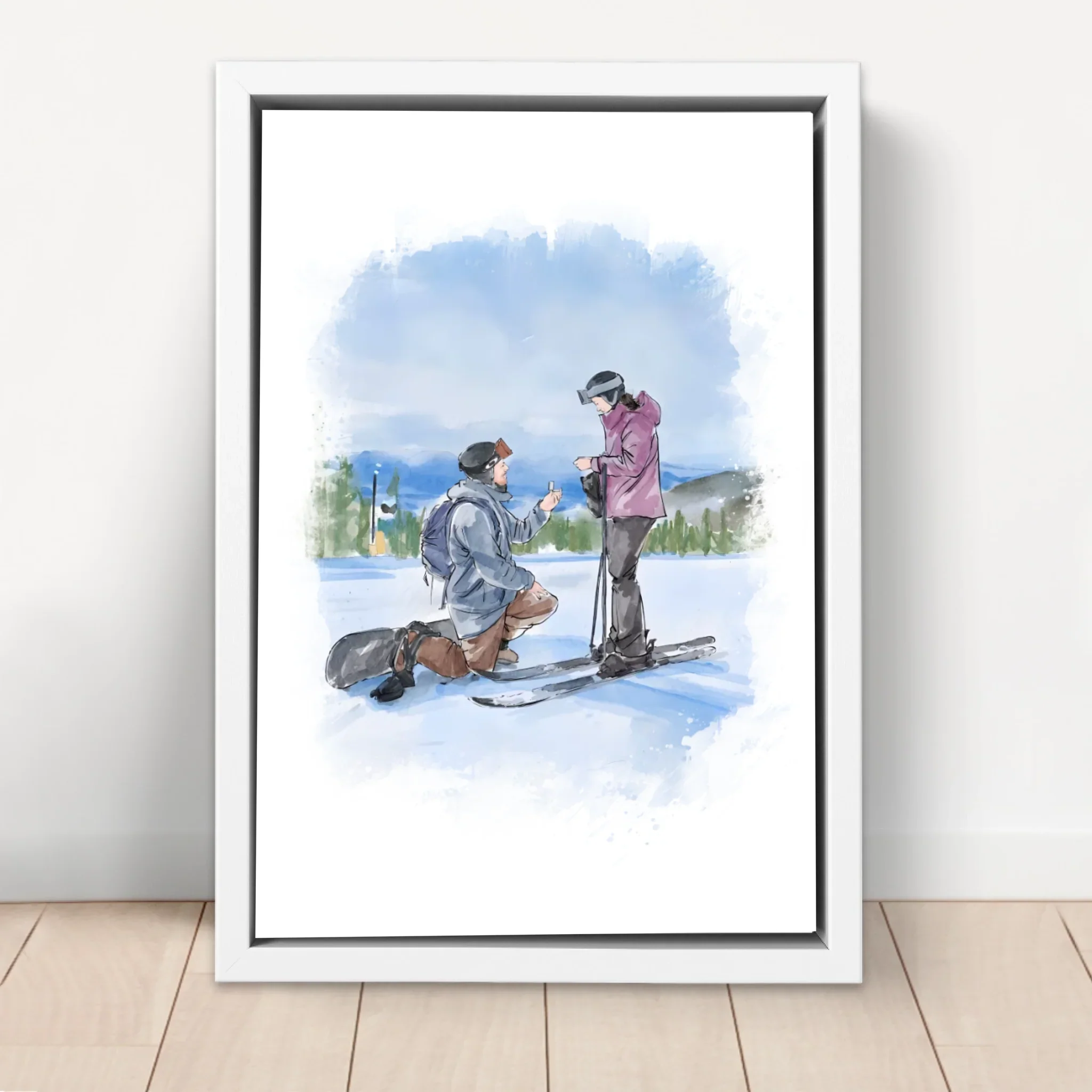 Personalized Canvas – Couple Watercolor Art From Photo - Image 6