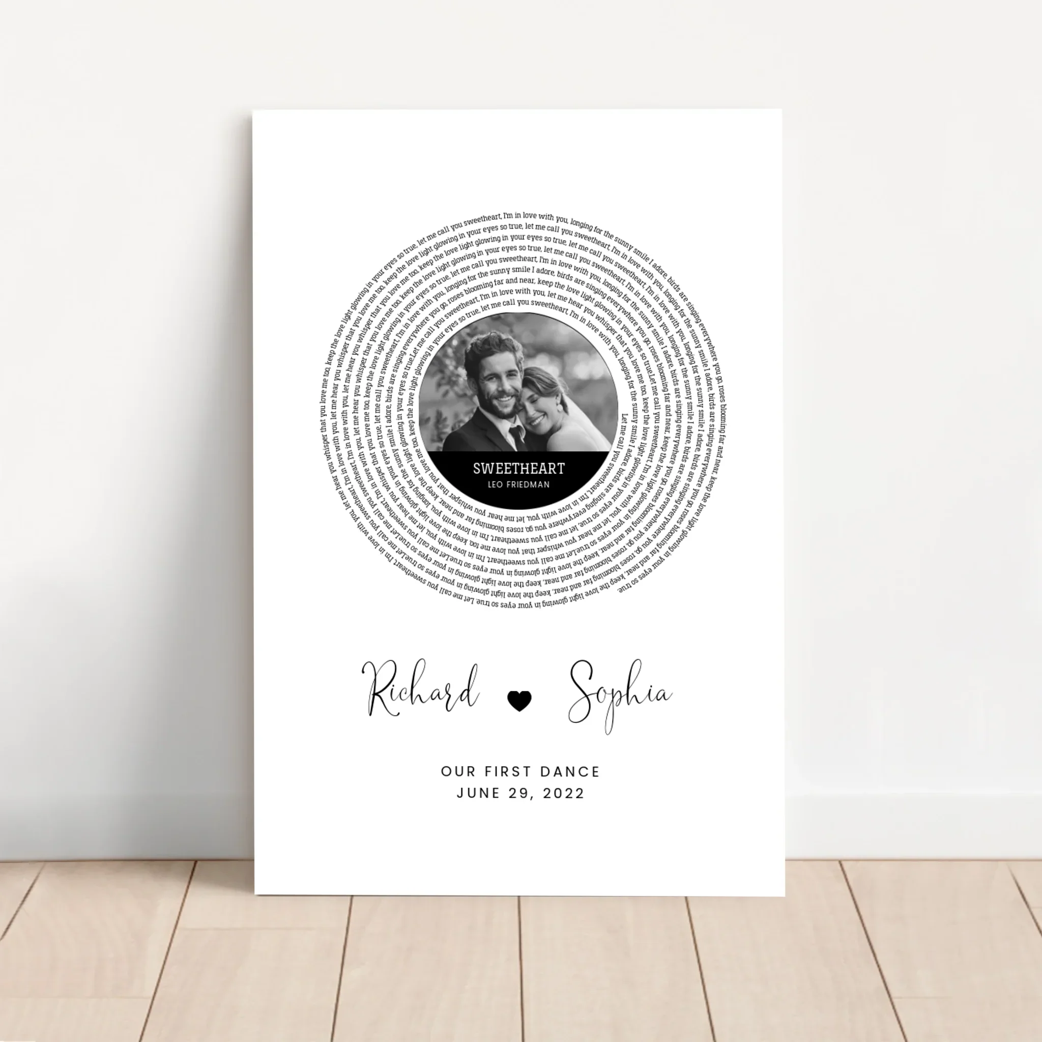 Personalized Canvas – Custom Song Lyrics Print