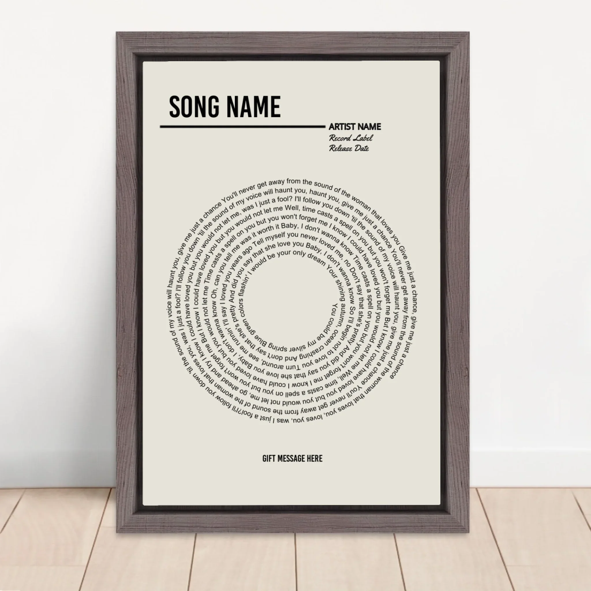 Personalized Canvas – Custom Vinyl Lyrics Print - Image 5