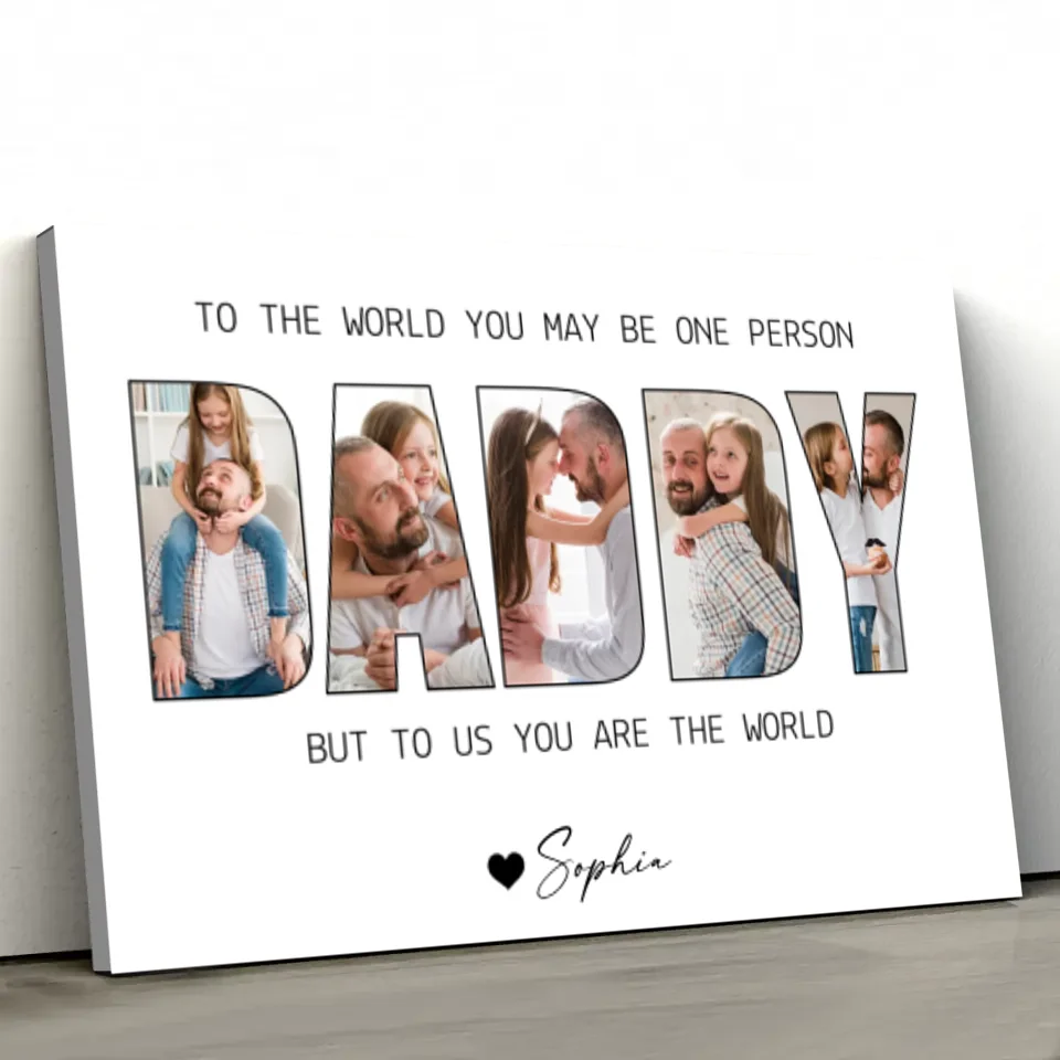 Personalized Canvas “Daddy to us you are the world” - Image 2