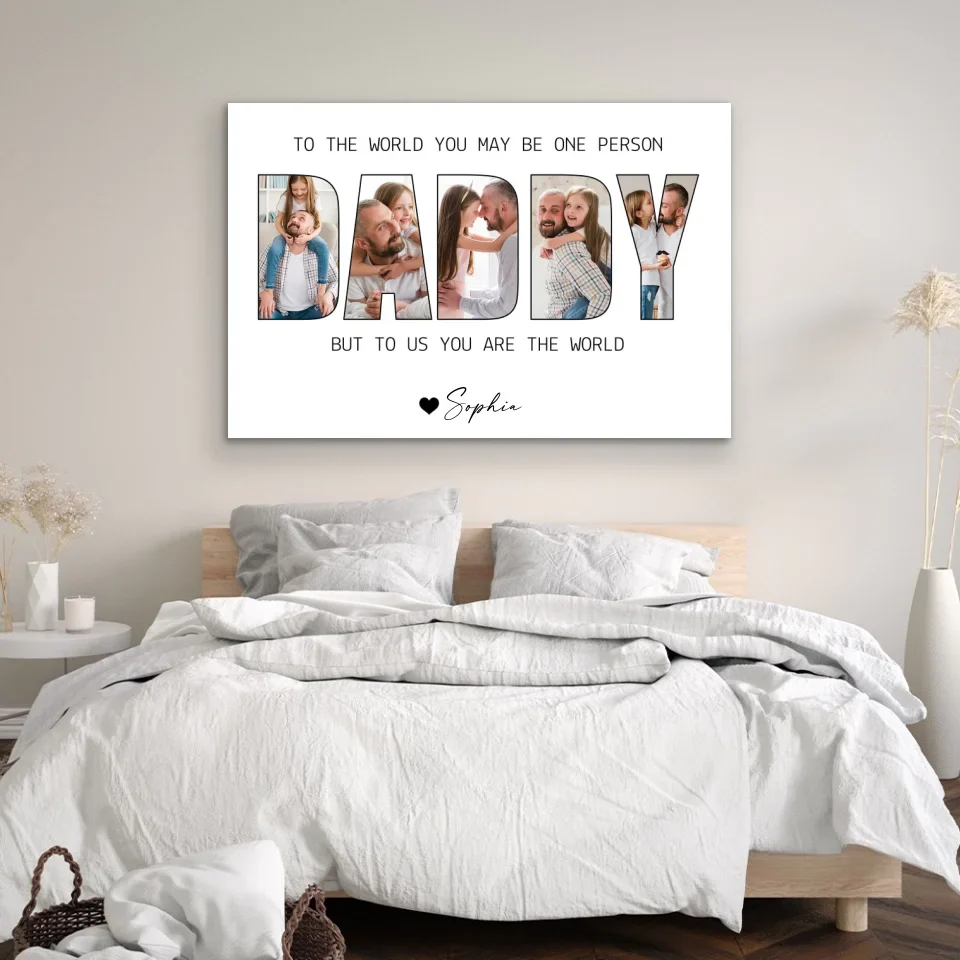 Personalized Canvas “Daddy to us you are the world” - Image 3