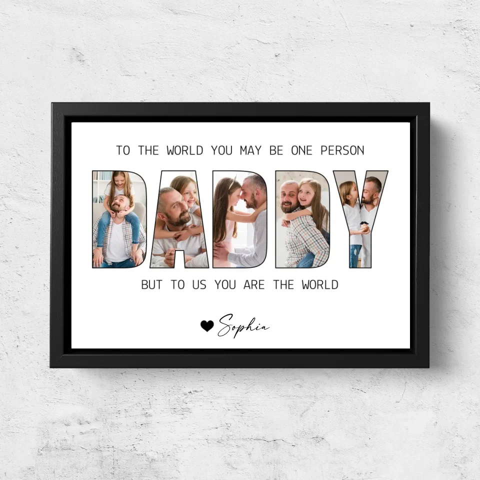 Personalized Canvas “Daddy to us you are the world” - Image 5