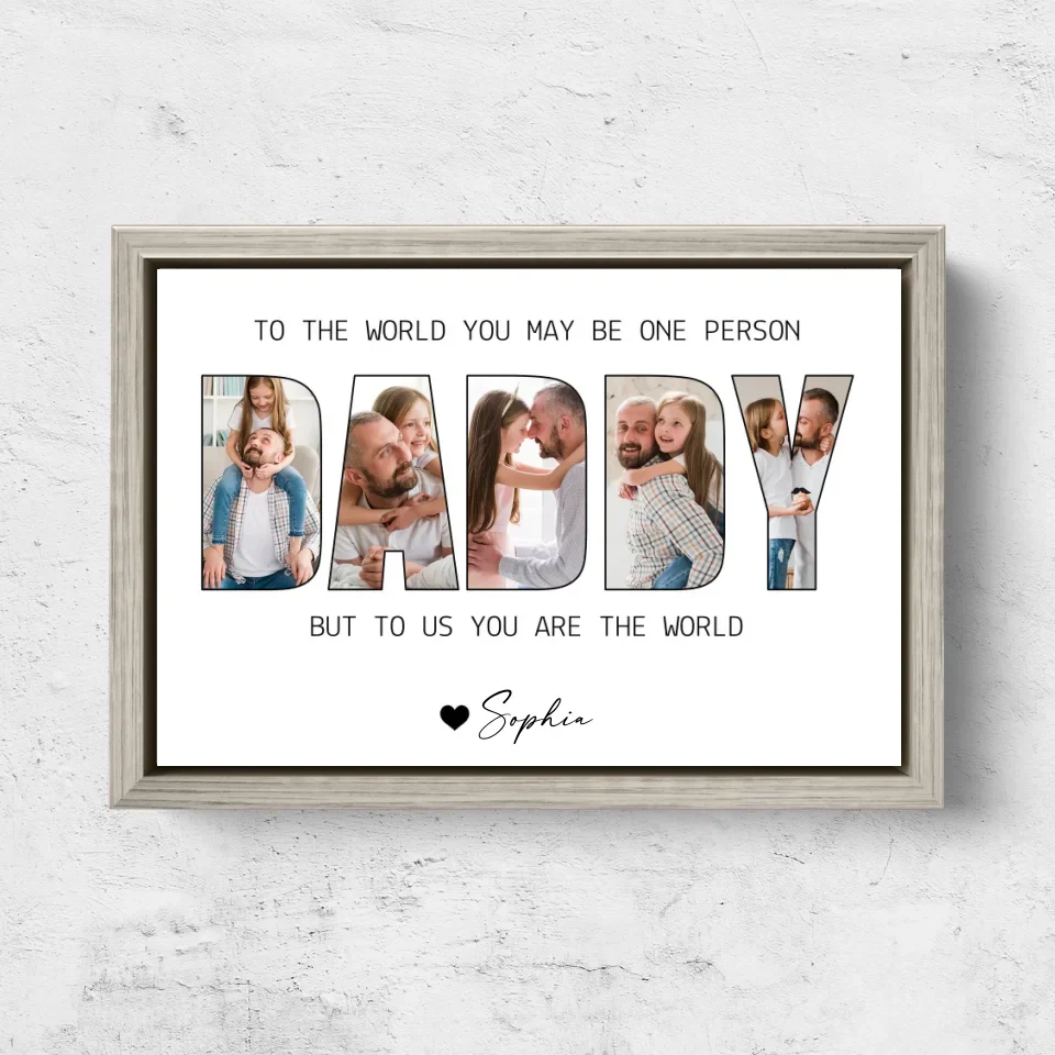 Personalized Canvas “Daddy to us you are the world” - Image 6