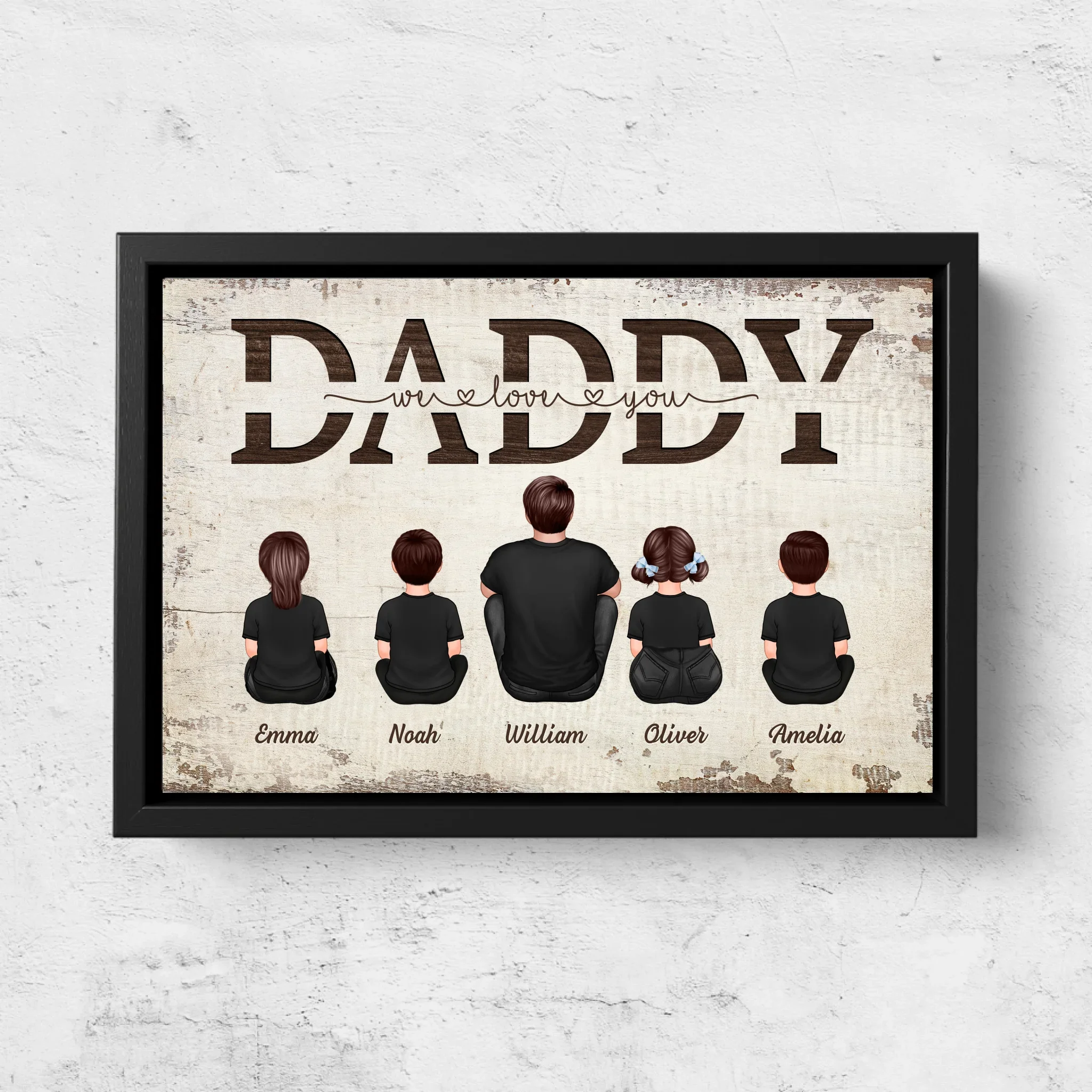 Personalized Canvas “Daddy, we love you – with family members” - Image 5