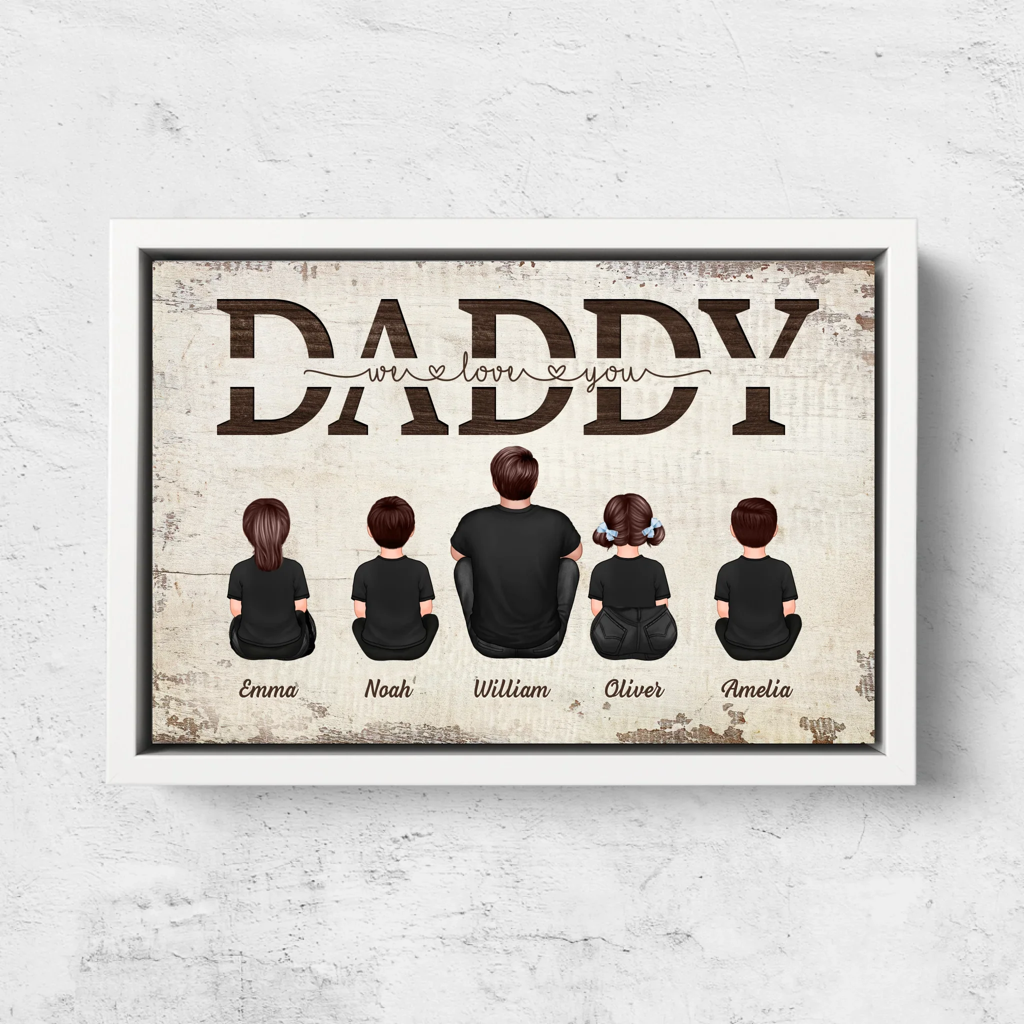 Personalized Canvas “Daddy, we love you – with family members” - Image 7