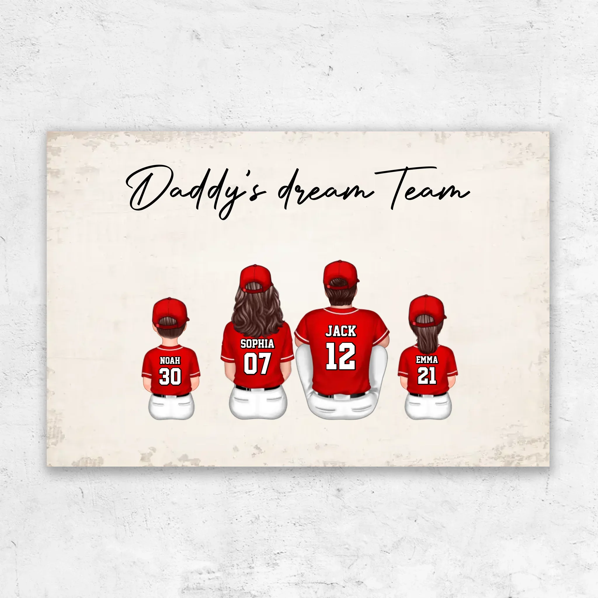 Personalized Canvas "Daddy's dream team – Baseball"