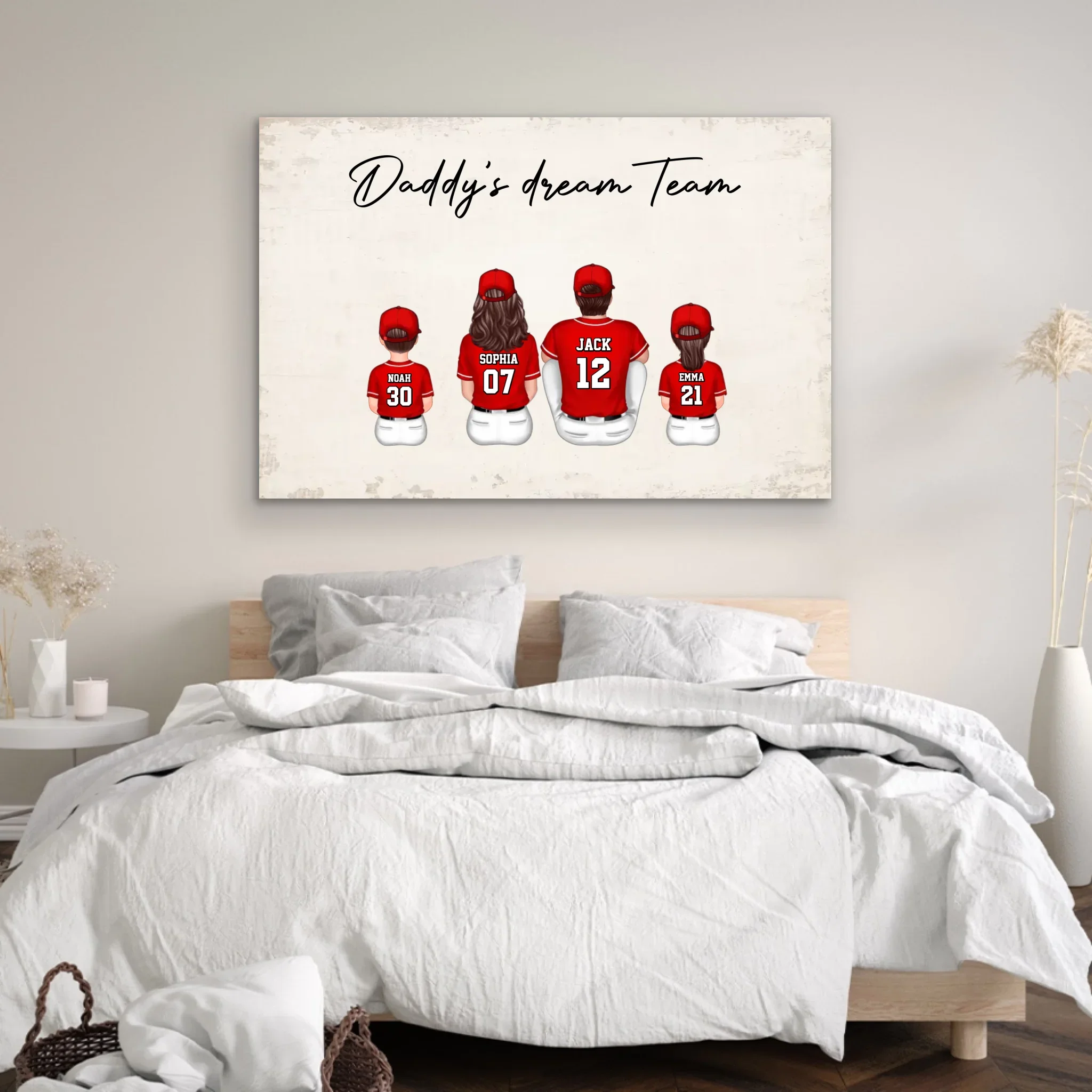 Personalized Canvas "Daddy's dream team – Baseball" - Image 3