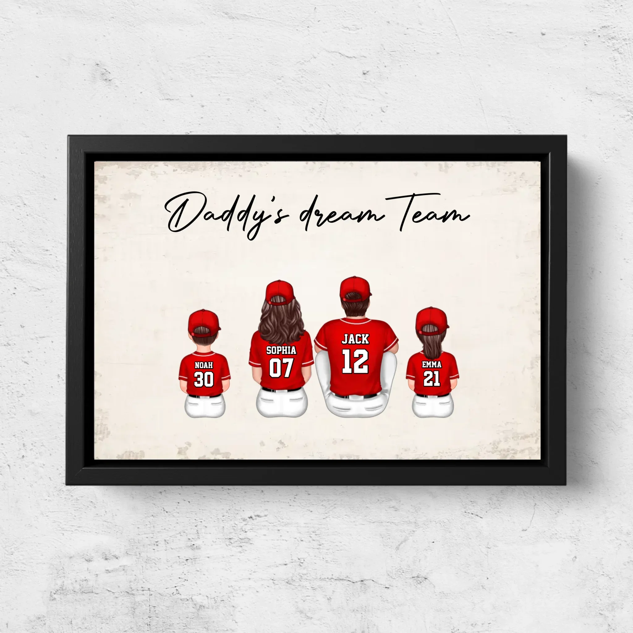 Personalized Canvas "Daddy's dream team – Baseball" - Image 5