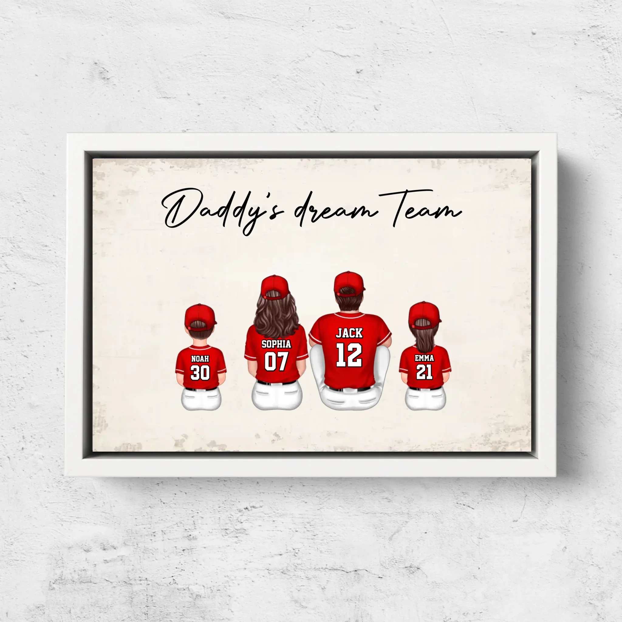 Personalized Canvas "Daddy's dream team – Baseball" - Image 7