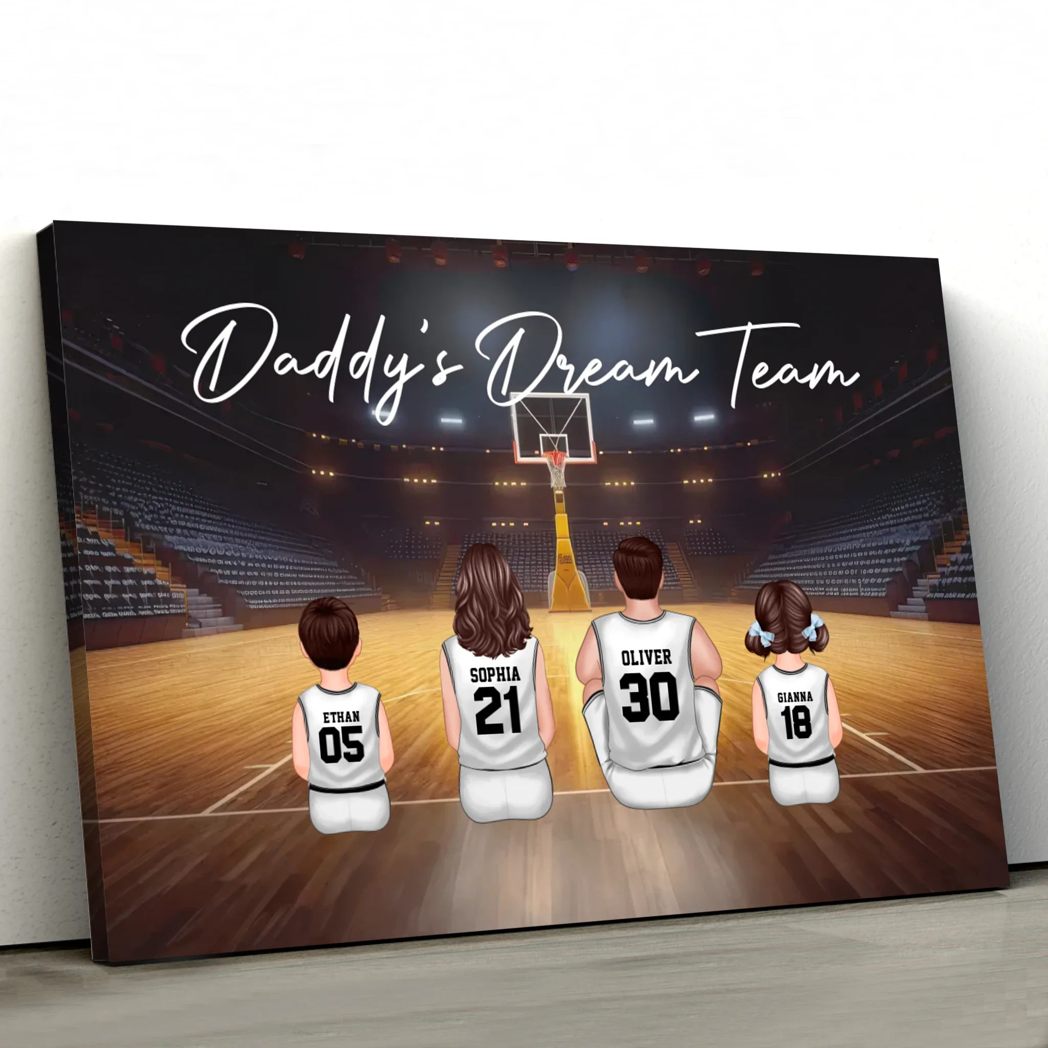 Personalized Canvas "Daddy's dream team – Basketball" - Image 2