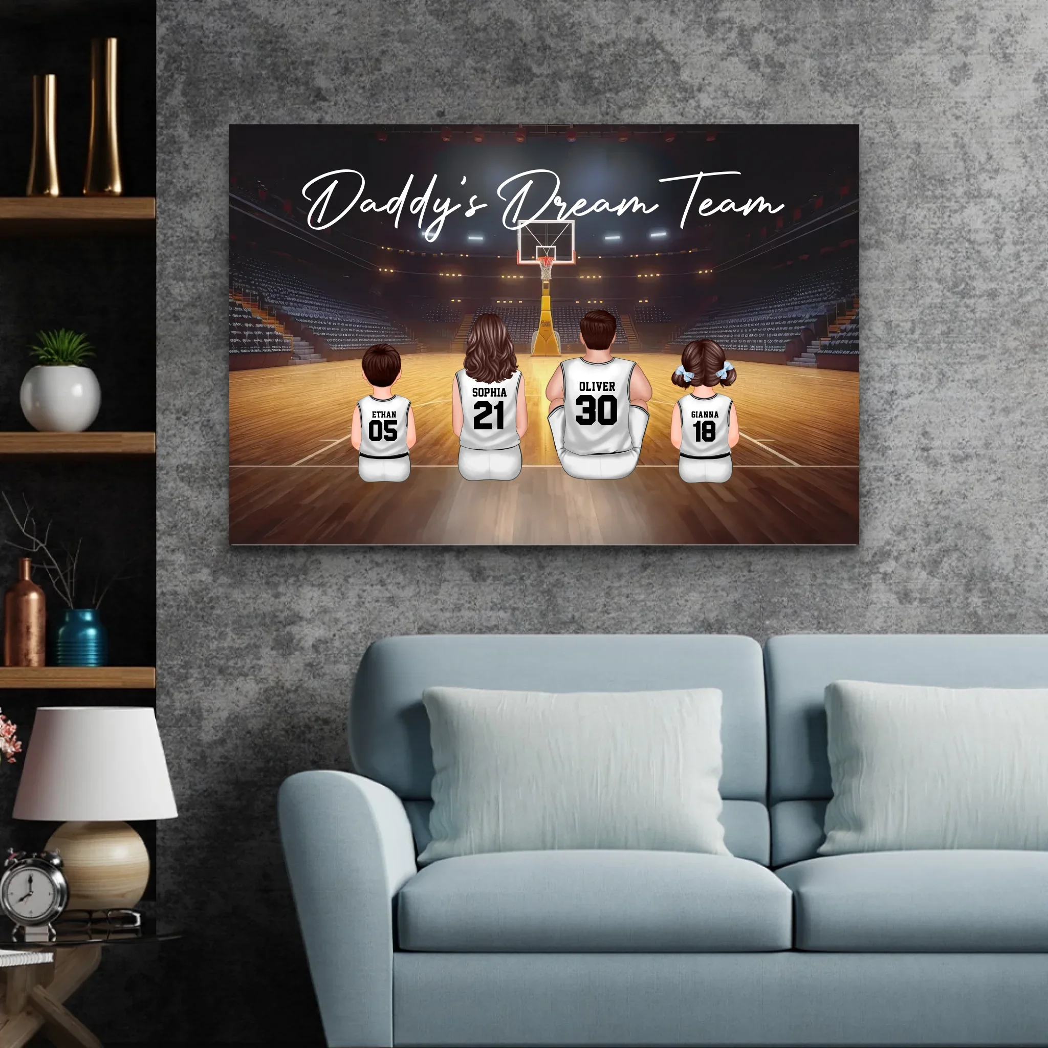 Personalized Canvas "Daddy's dream team – Basketball" - Image 4