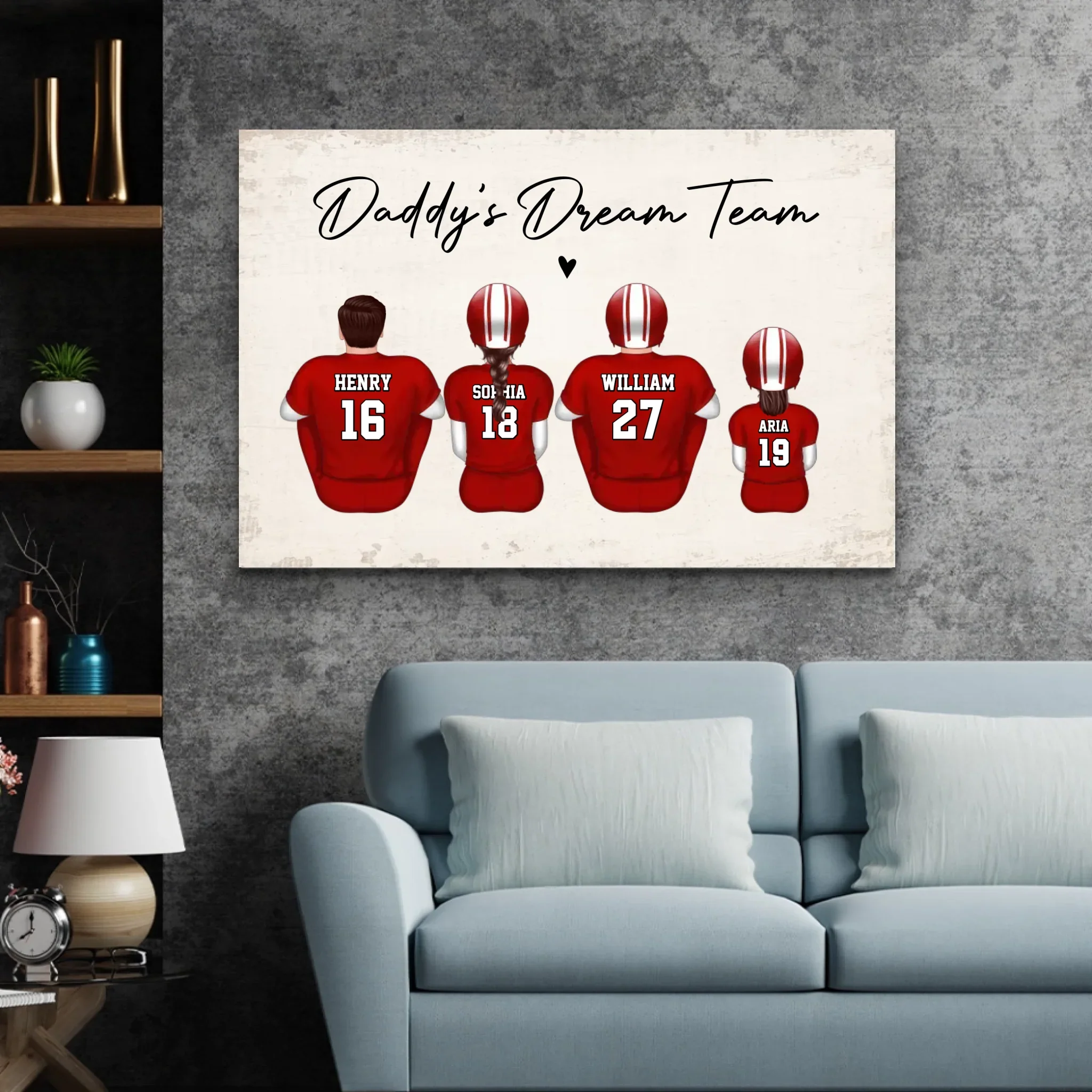 Personalized Canvas "Daddy's dream team – Football" - Image 4