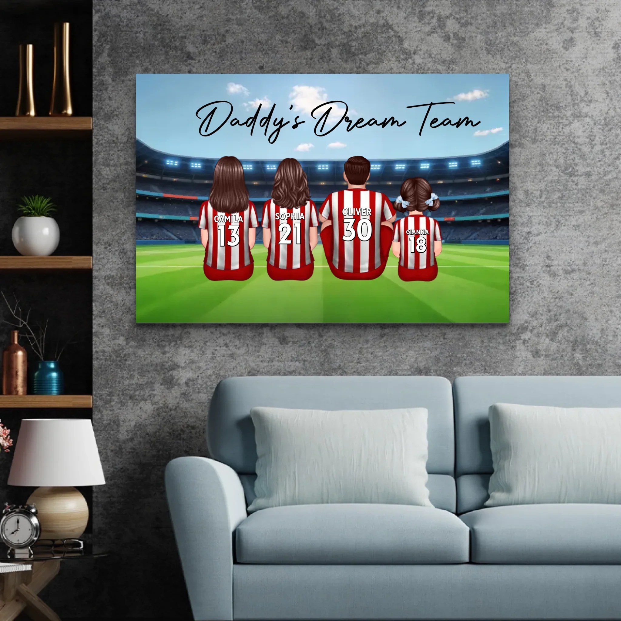 Personalized Canvas "Daddy's dream team – Soccer" - Image 4