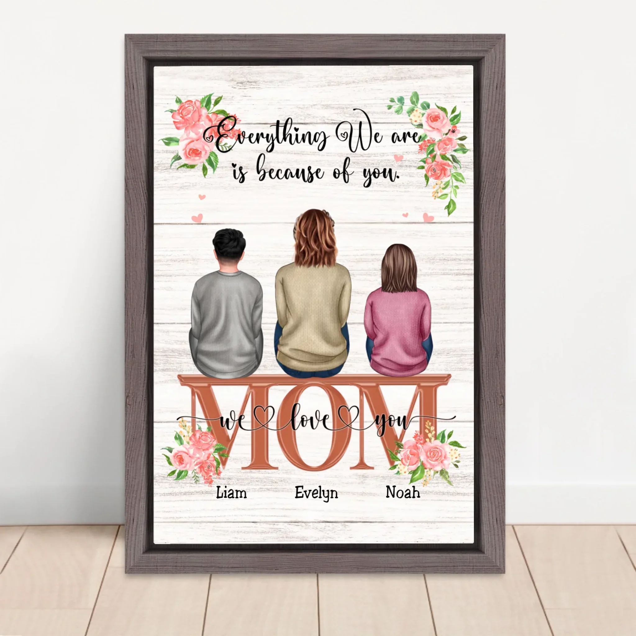 Personalized Canvas "Everything We Are Because Of You - A Gift For Mom" - Image 5