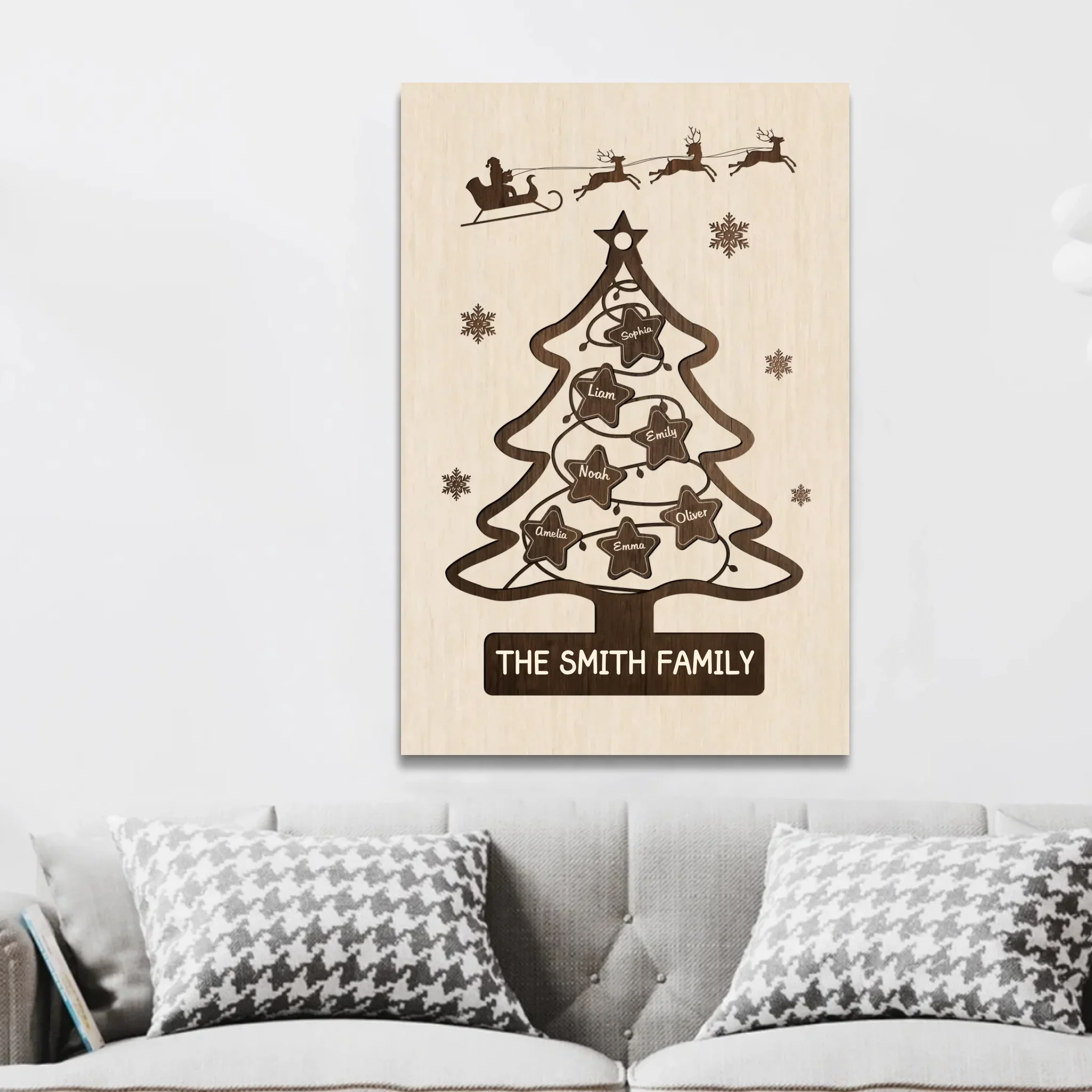 Personalized Canvas – Family Christmas Tree - Image 3