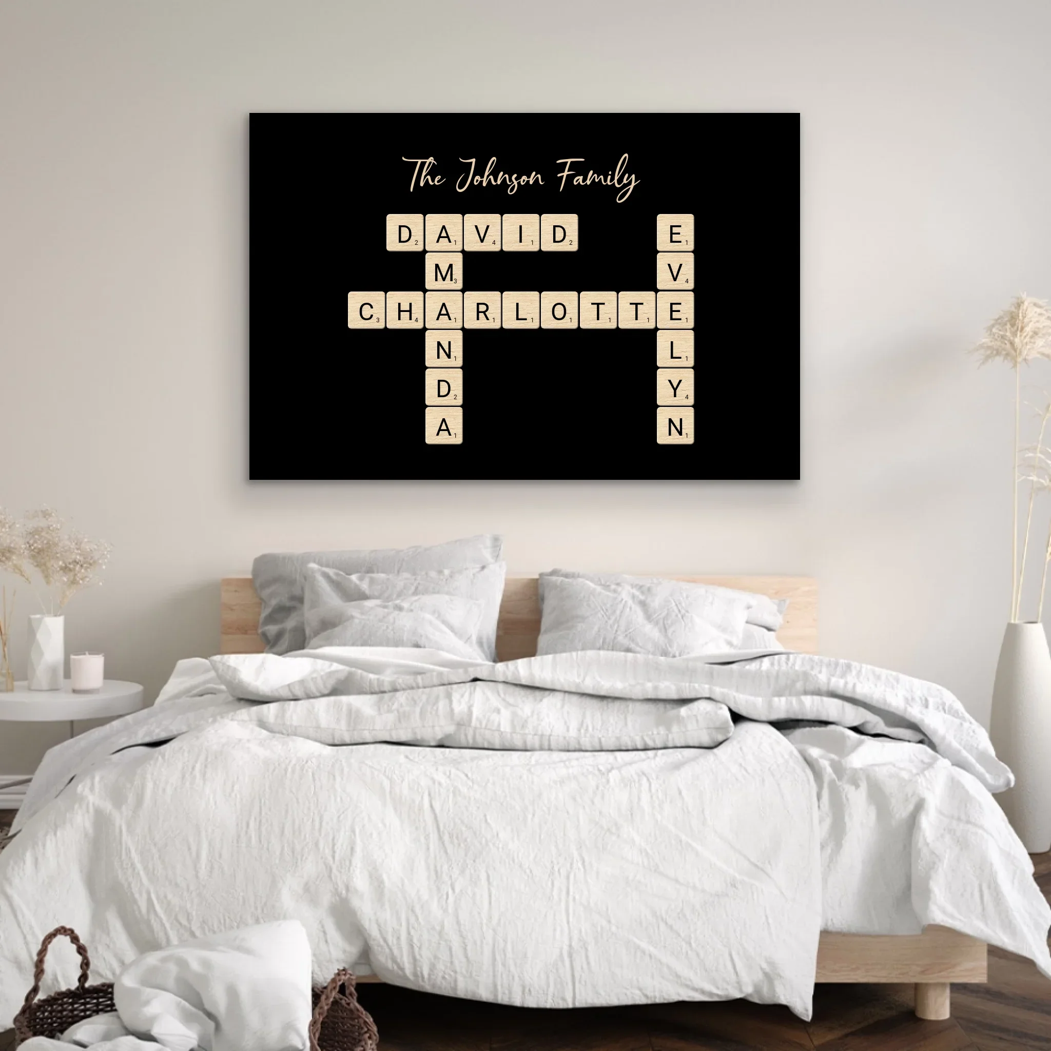 Personalized canvas “Family crossword puzzle - Horizontal” - Image 3