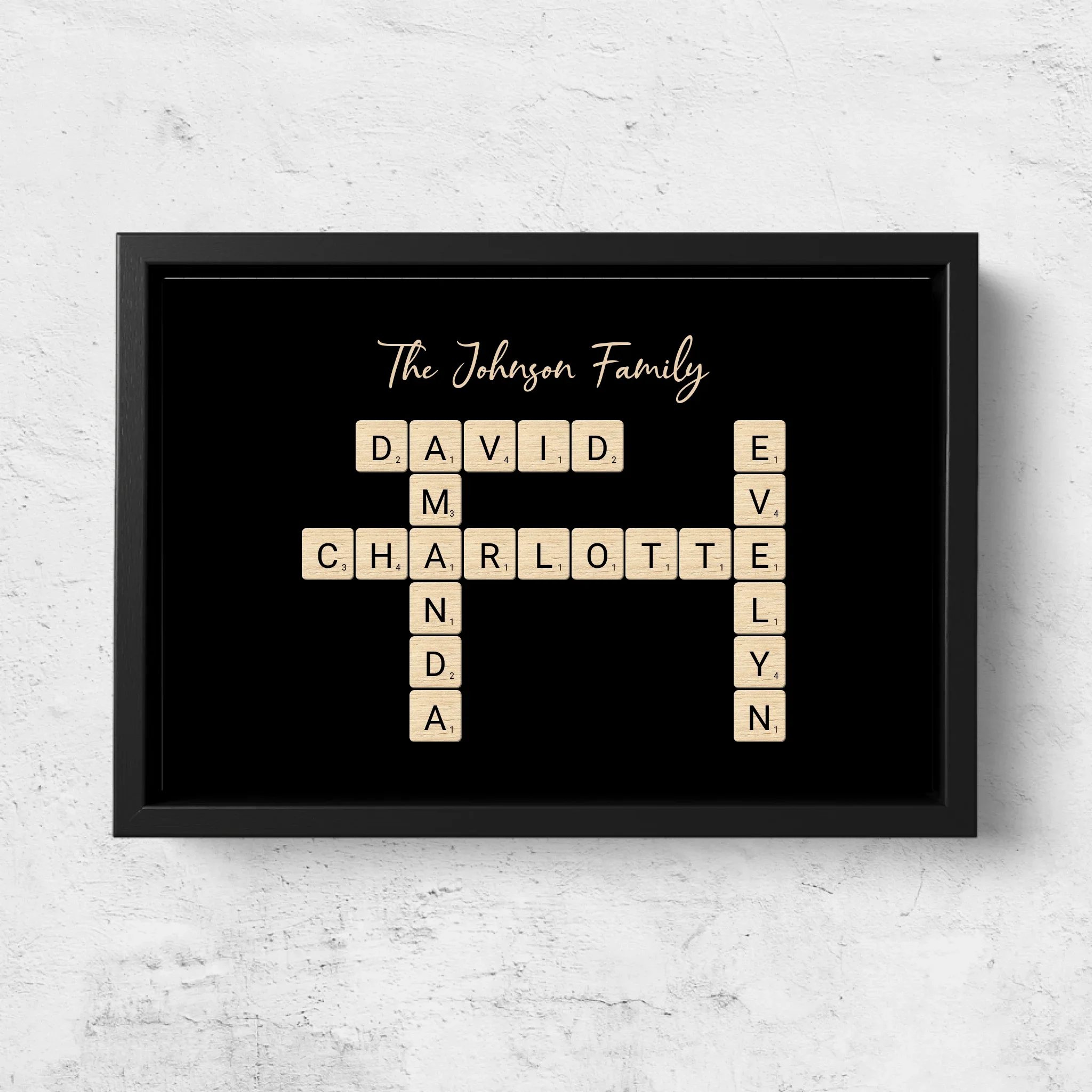 Personalized canvas “Family crossword puzzle - Horizontal” - Image 5