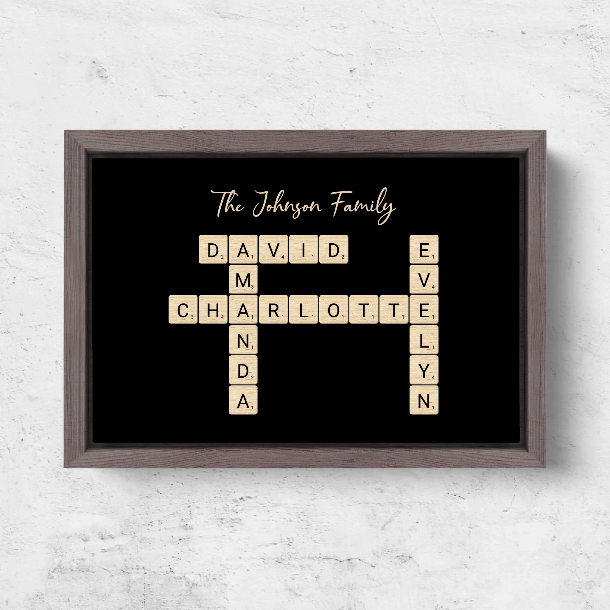 Personalized canvas “Family crossword puzzle - Horizontal” - Image 6