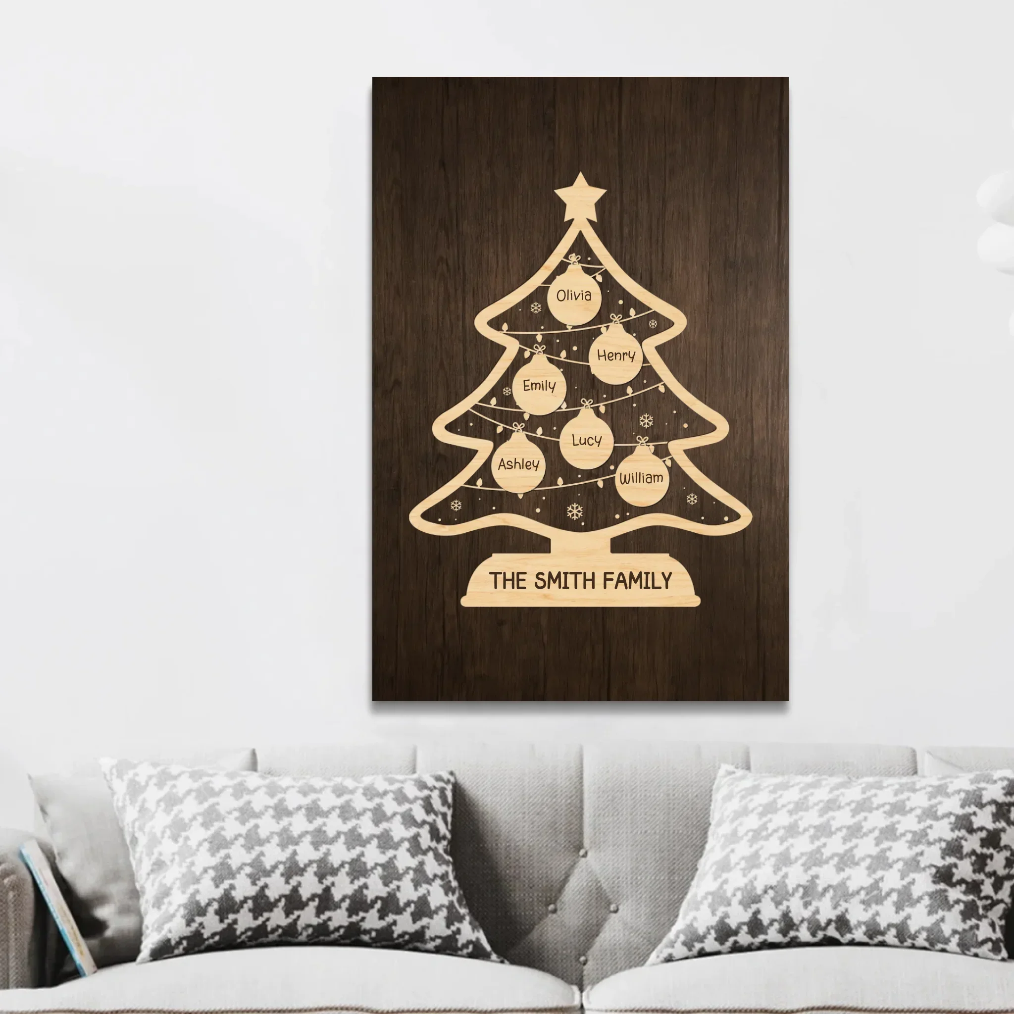 Personalized Canvas – Family Holiday Tree - Image 3