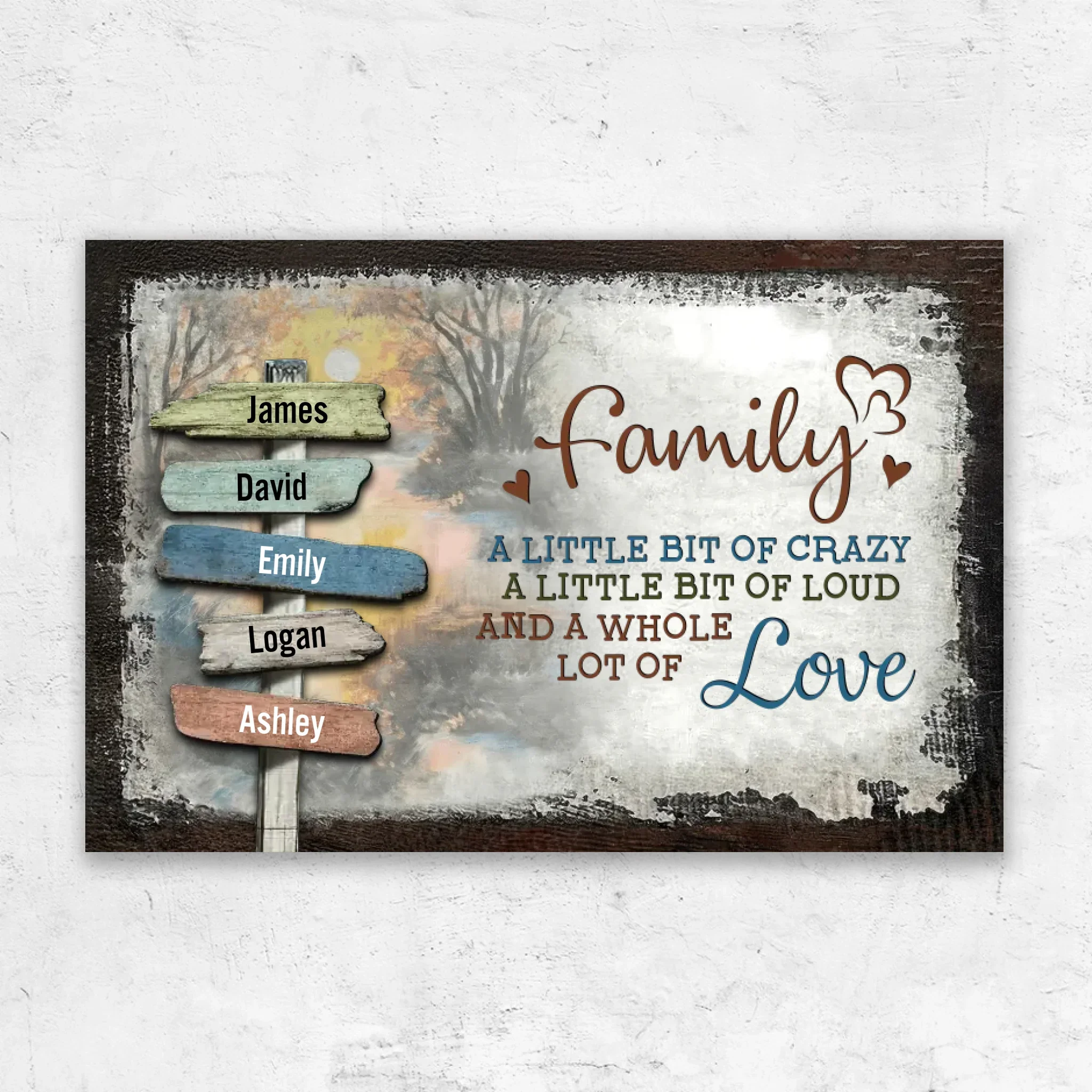 Personalized Canvas – Family Vintage Sunset