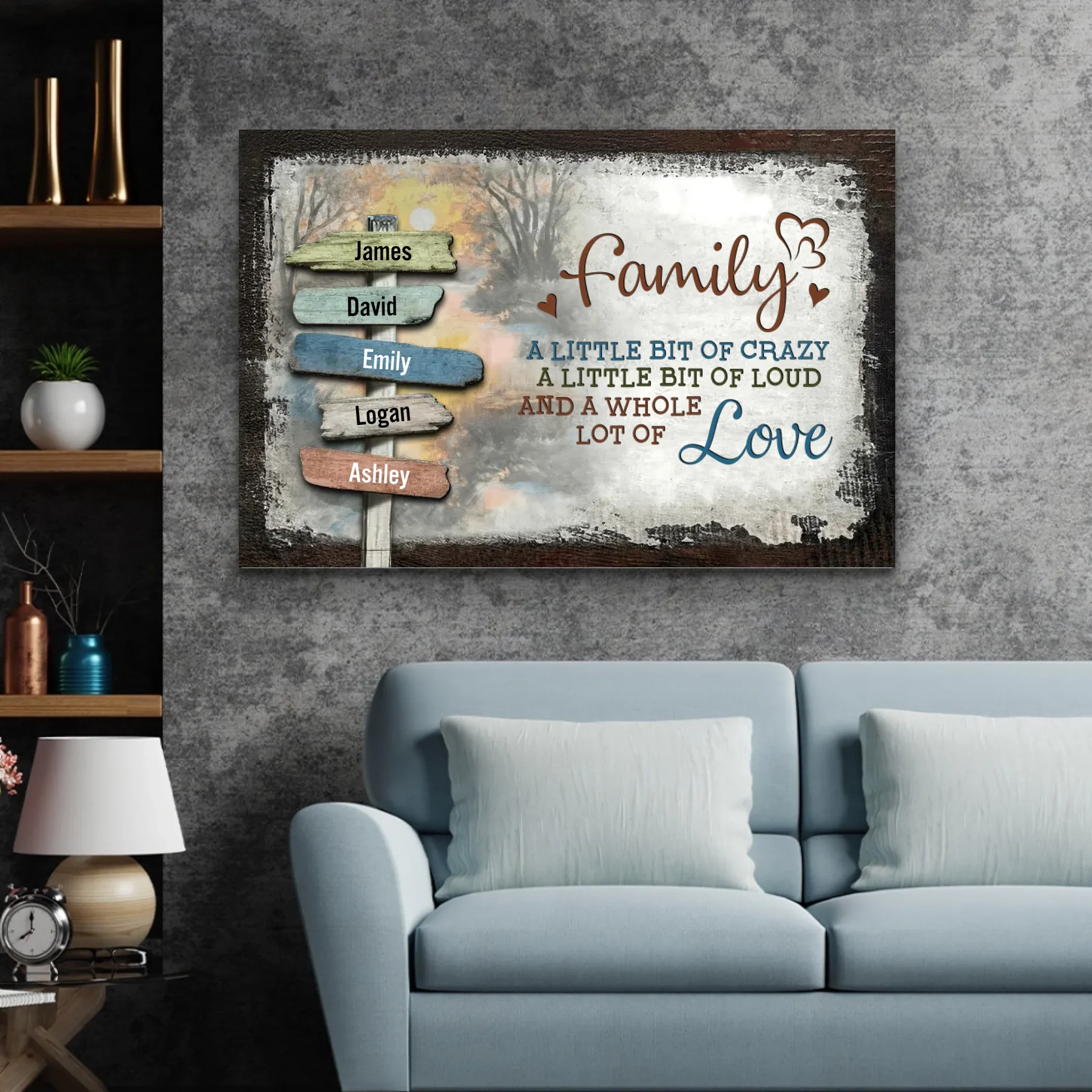 Personalized Canvas – Family Vintage Sunset - Image 4