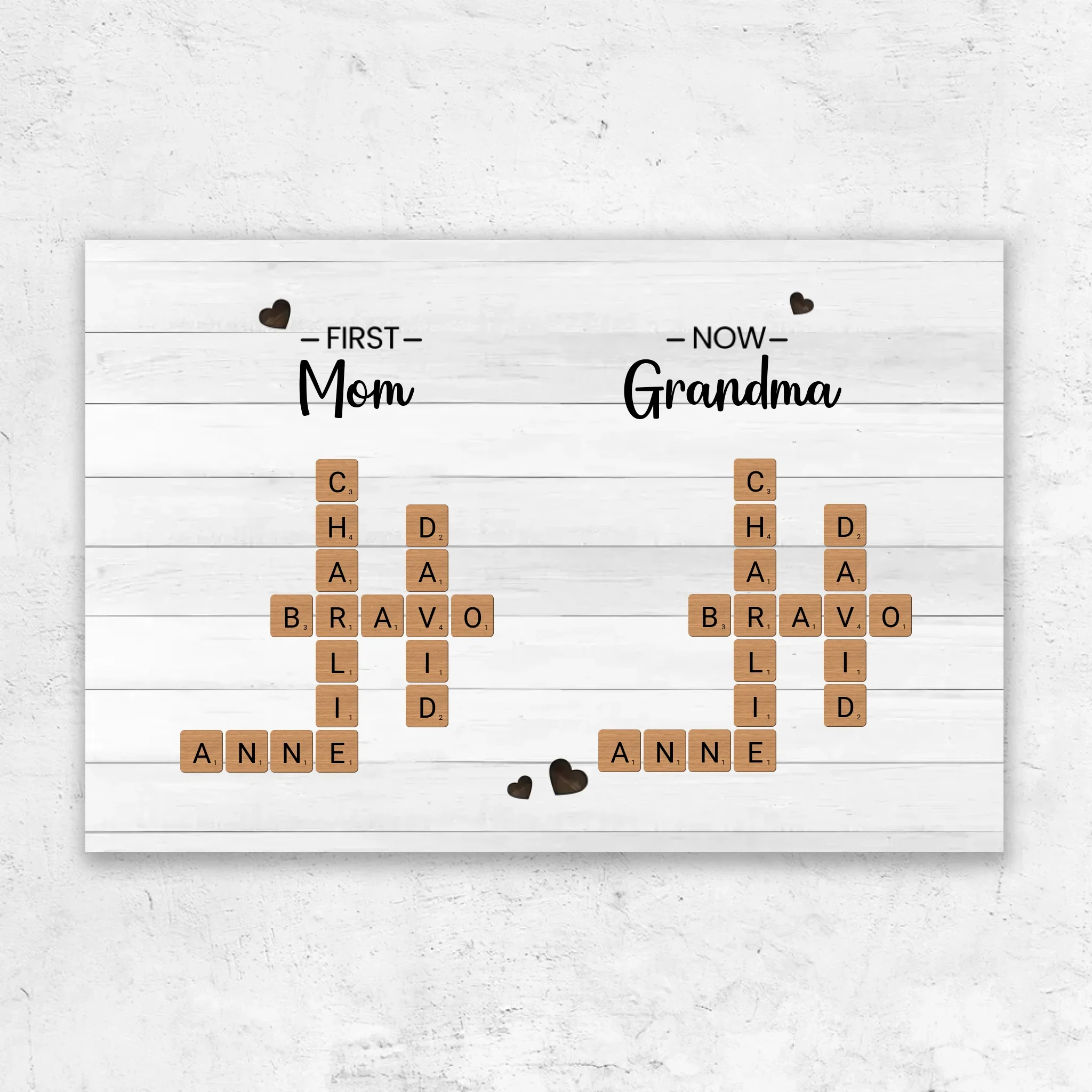 Personalized Canvas "First Mom, Now Grandma – Crossword"