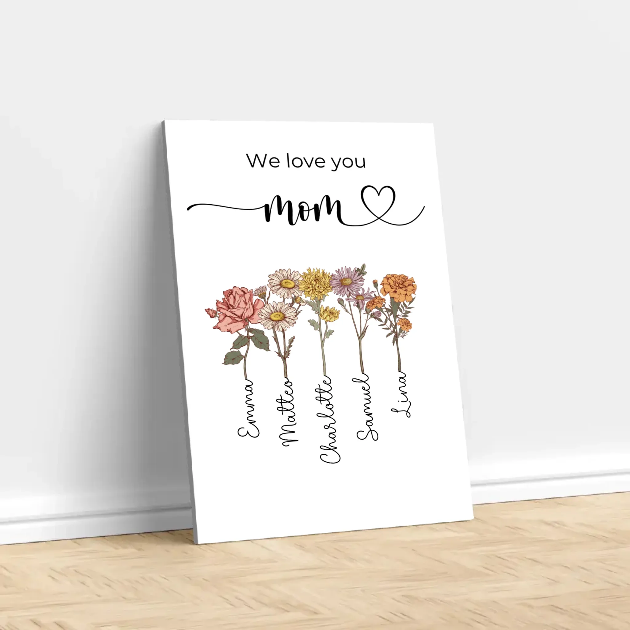 Personalized Canvas "Flowers For Mom - We love you" - Image 2