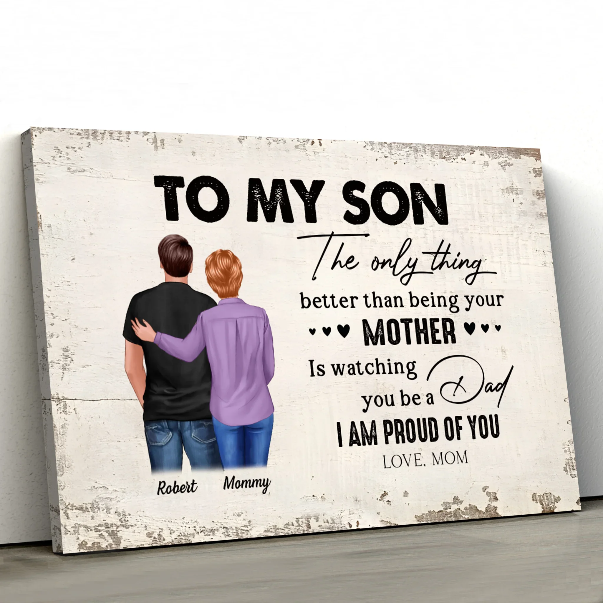 Personalized Canvas "From Mother to Son - Father's Day Gift" - Image 2