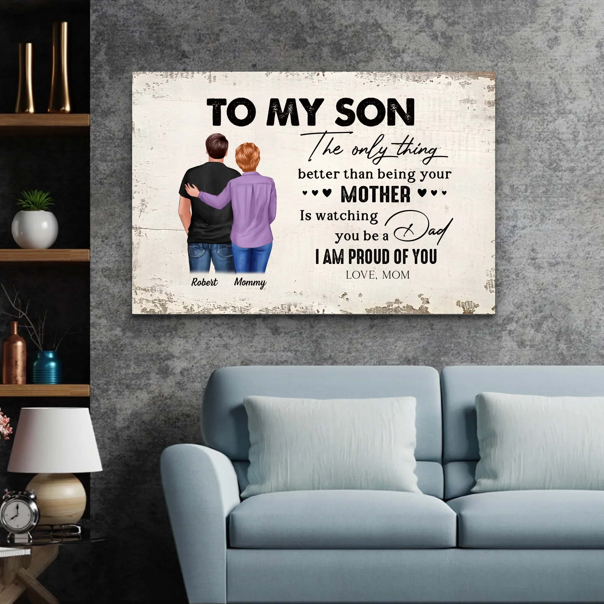 Personalized Canvas "From Mother to Son - Father's Day Gift" - Image 4
