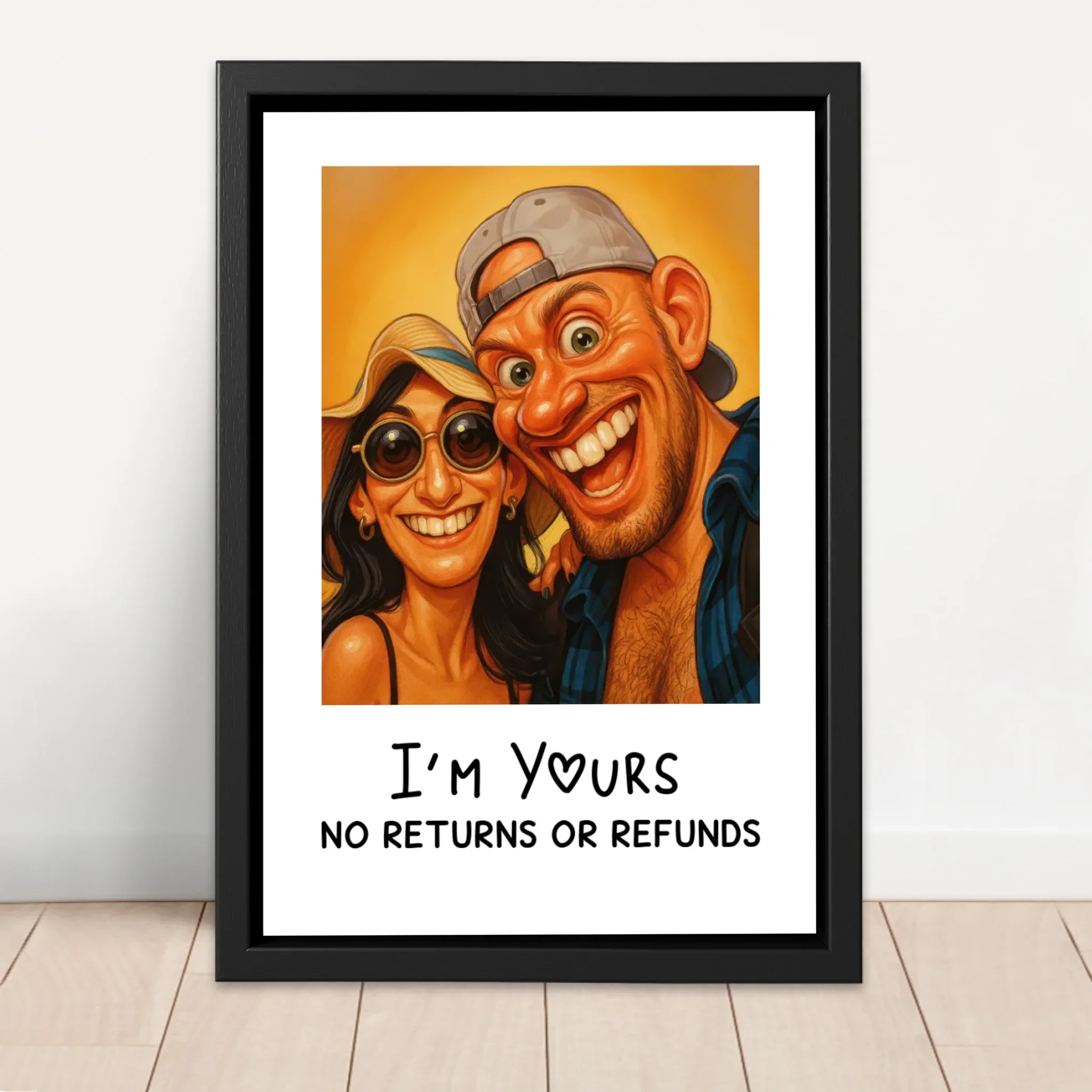 Personalized Canvas – Funny Couple Caricature Photo - Image 4