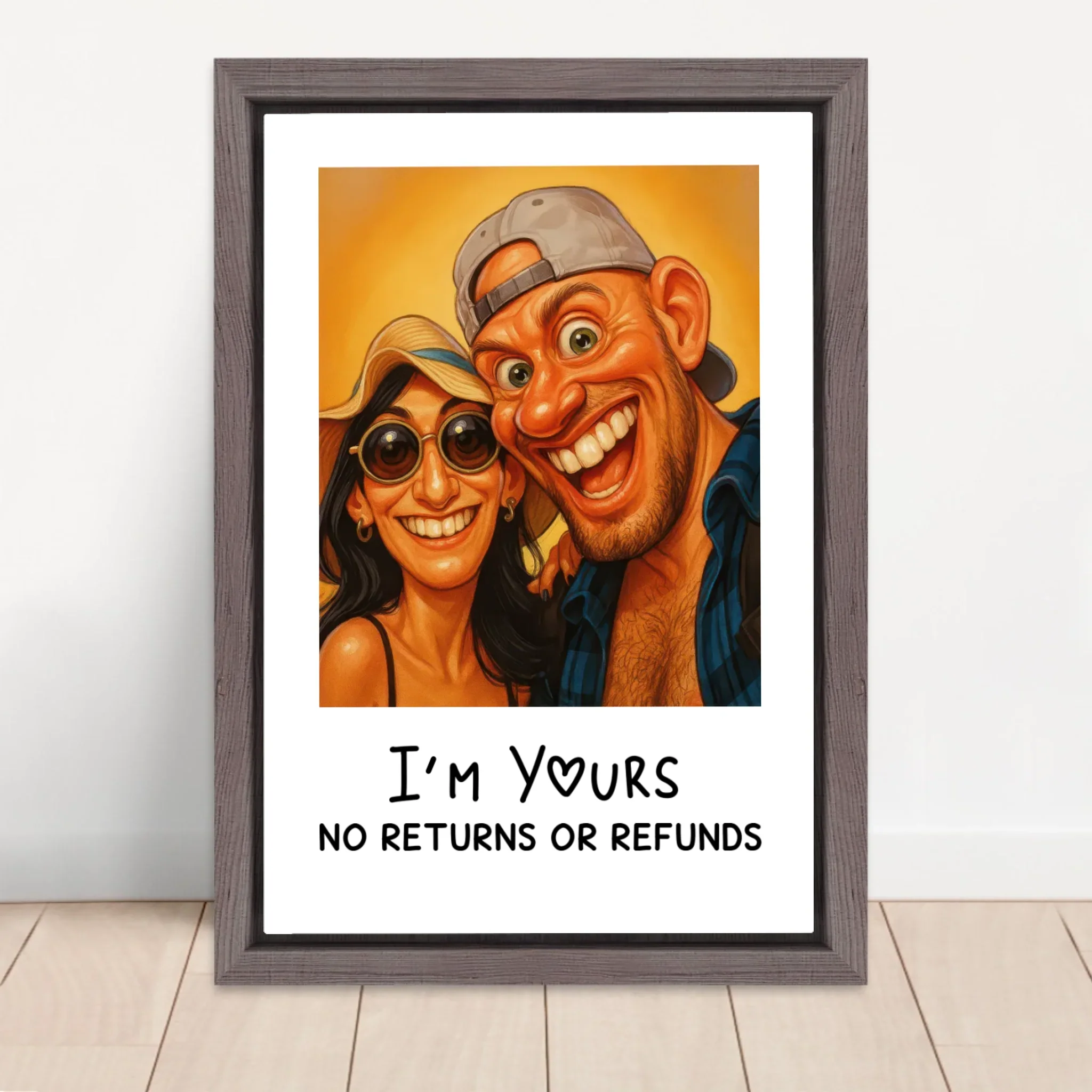 Personalized Canvas – Funny Couple Caricature Photo - Image 5