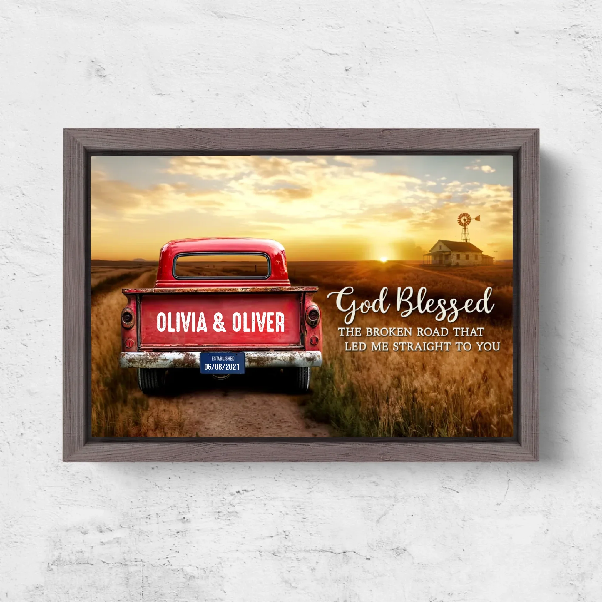 Personalized Canvas “God blessed the broken road” - Image 6