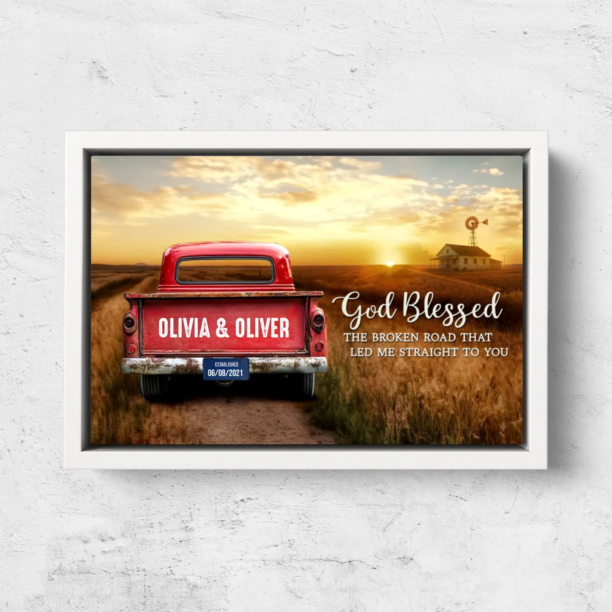 Personalized Canvas “God blessed the broken road” - Image 7