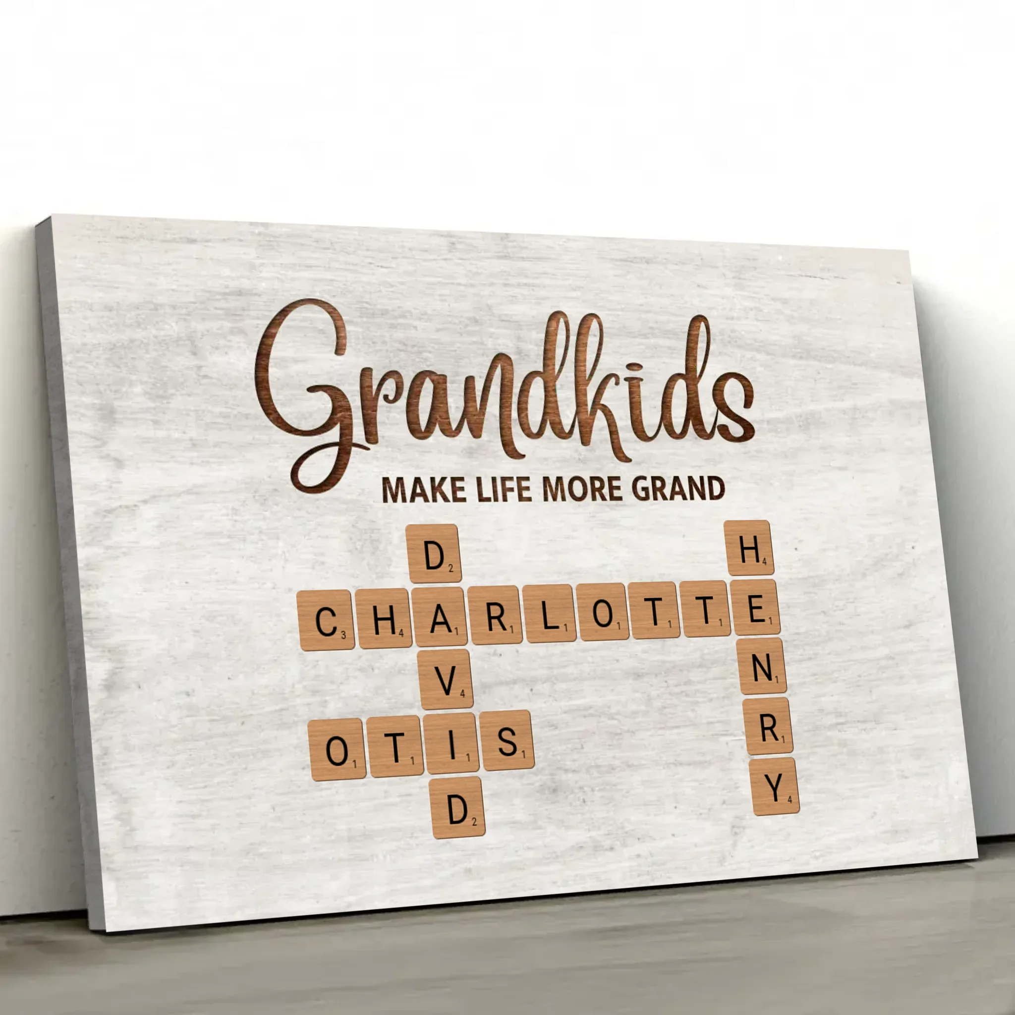 Personalized Canvas “Grandchildren make life more beautiful - crossword puzzle” - Image 2