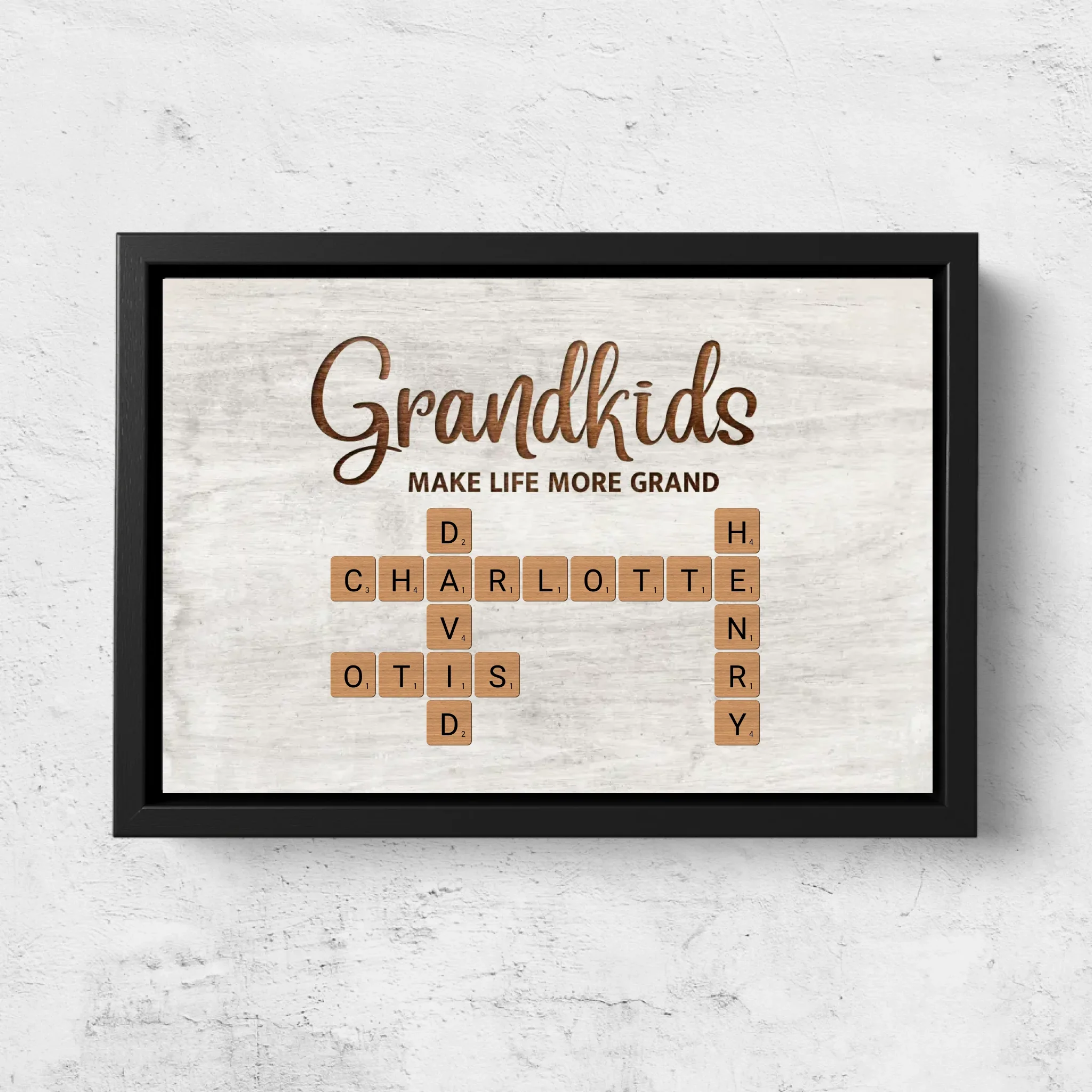 Personalized Canvas “Grandchildren make life more beautiful - crossword puzzle” - Image 5