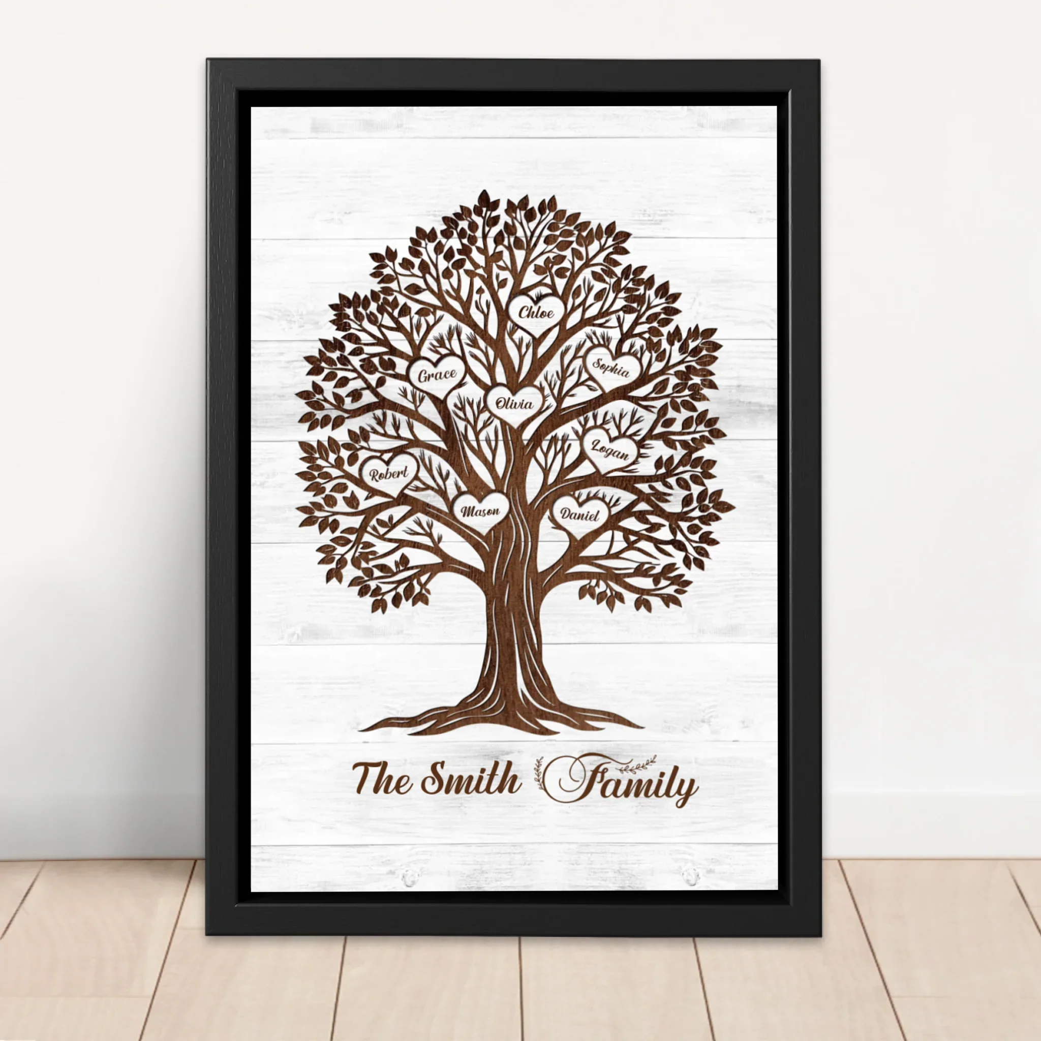 Personalized Canvas – Heart Name Family Tree - Image 4