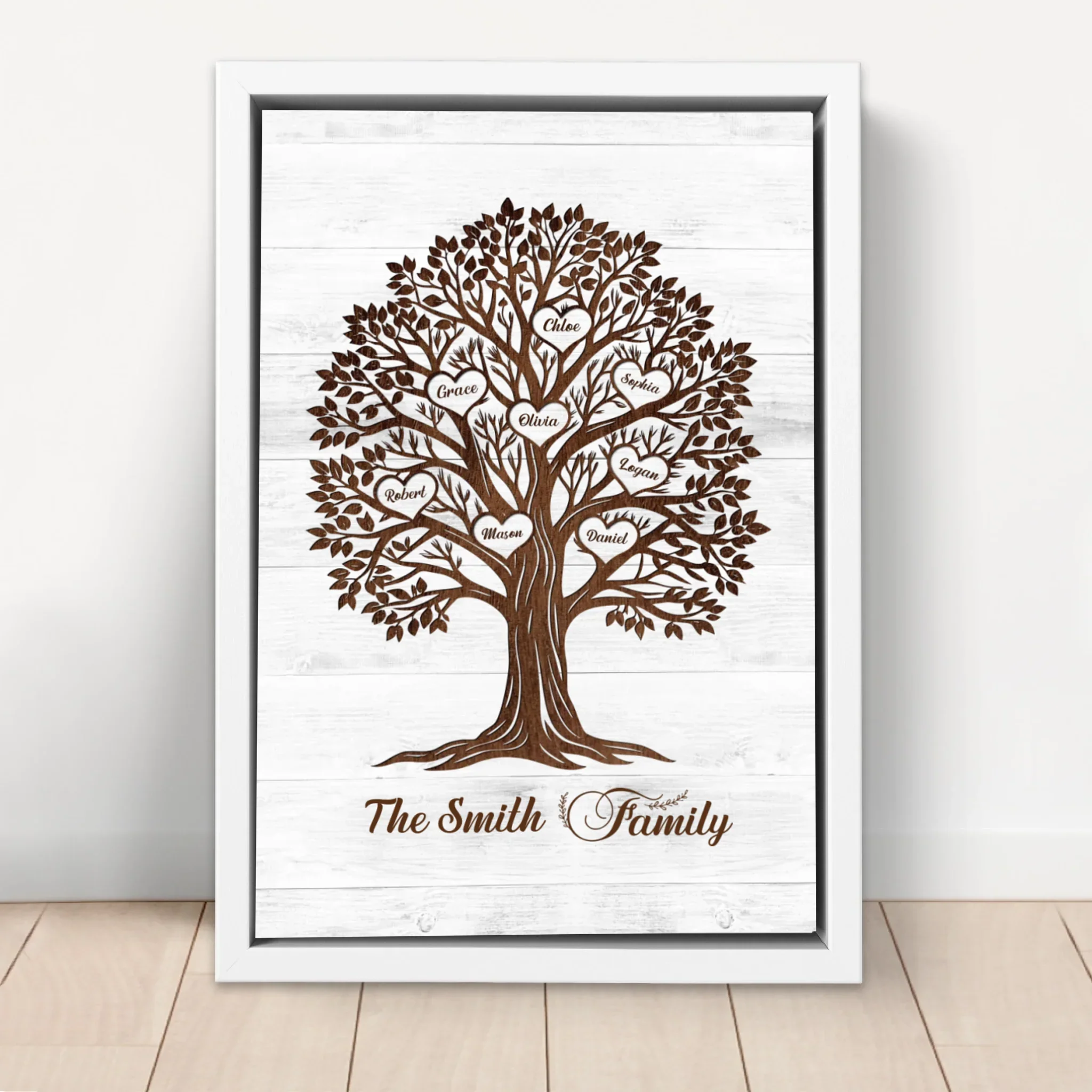 Personalized Canvas – Heart Name Family Tree - Image 6