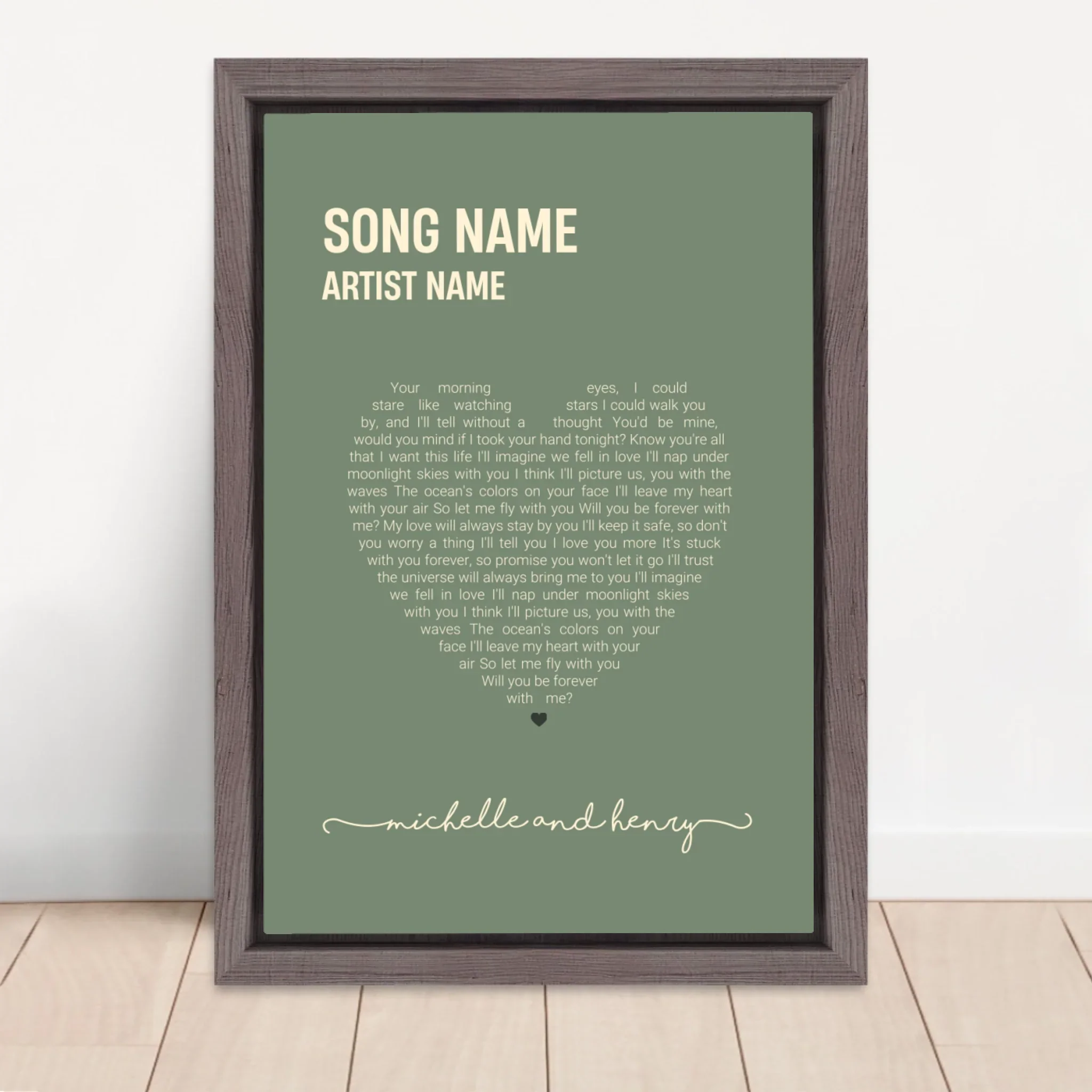 Personalized Canvas – Heart-Shaped Song Lyrics - Image 5
