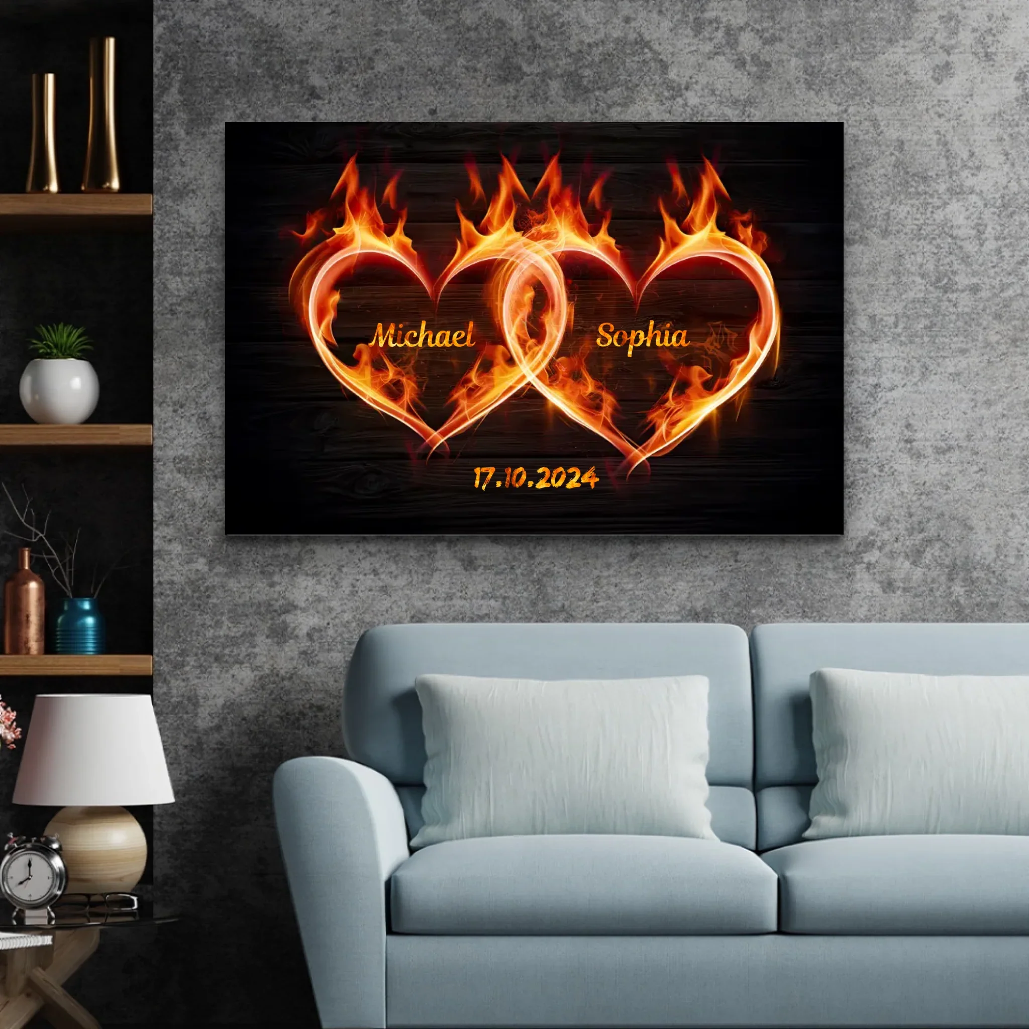 Personalized canvas “Hearts of fire” - Image 4